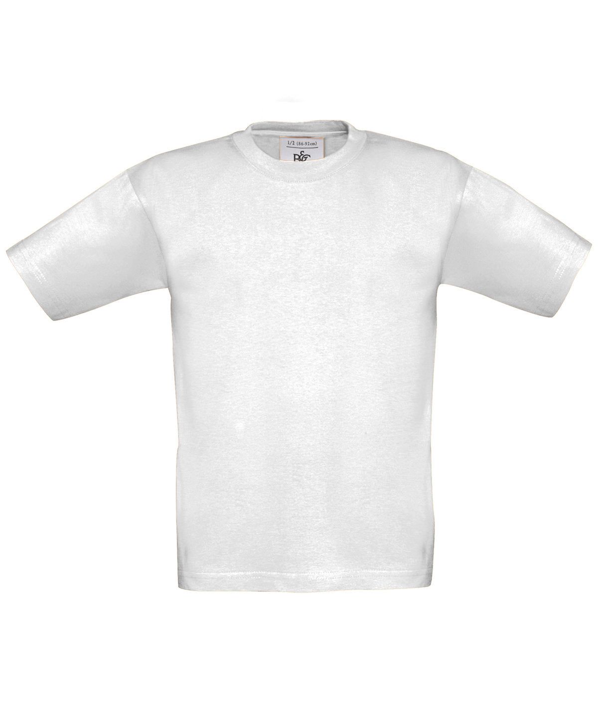 Tryck din logga på T-shirts från B&C Collection - Anpassa B&C Exact 190 -Barn i färgen Vit för företag, föreningar och privatpersoner