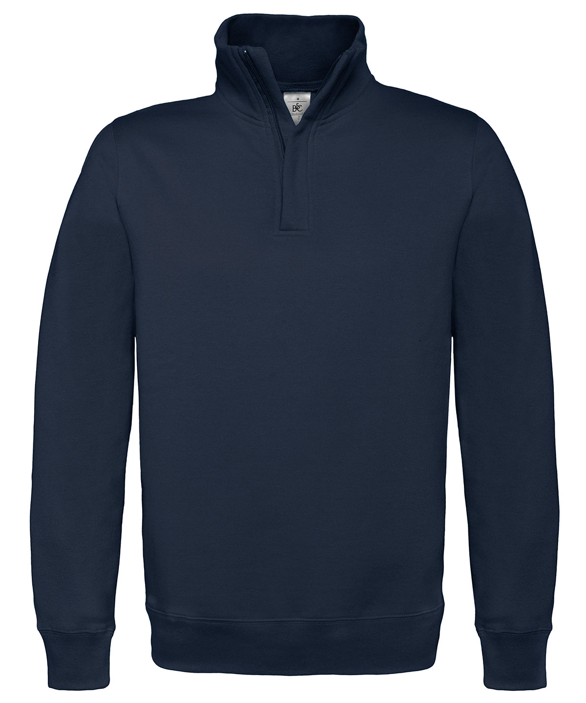 Tryck din logga på Sweatshirts från B&C Collection - Anpassa B&C Collection - Sweatshirt med dragkedja i färgen Marinblå för företag, föreningar och privatpersoner