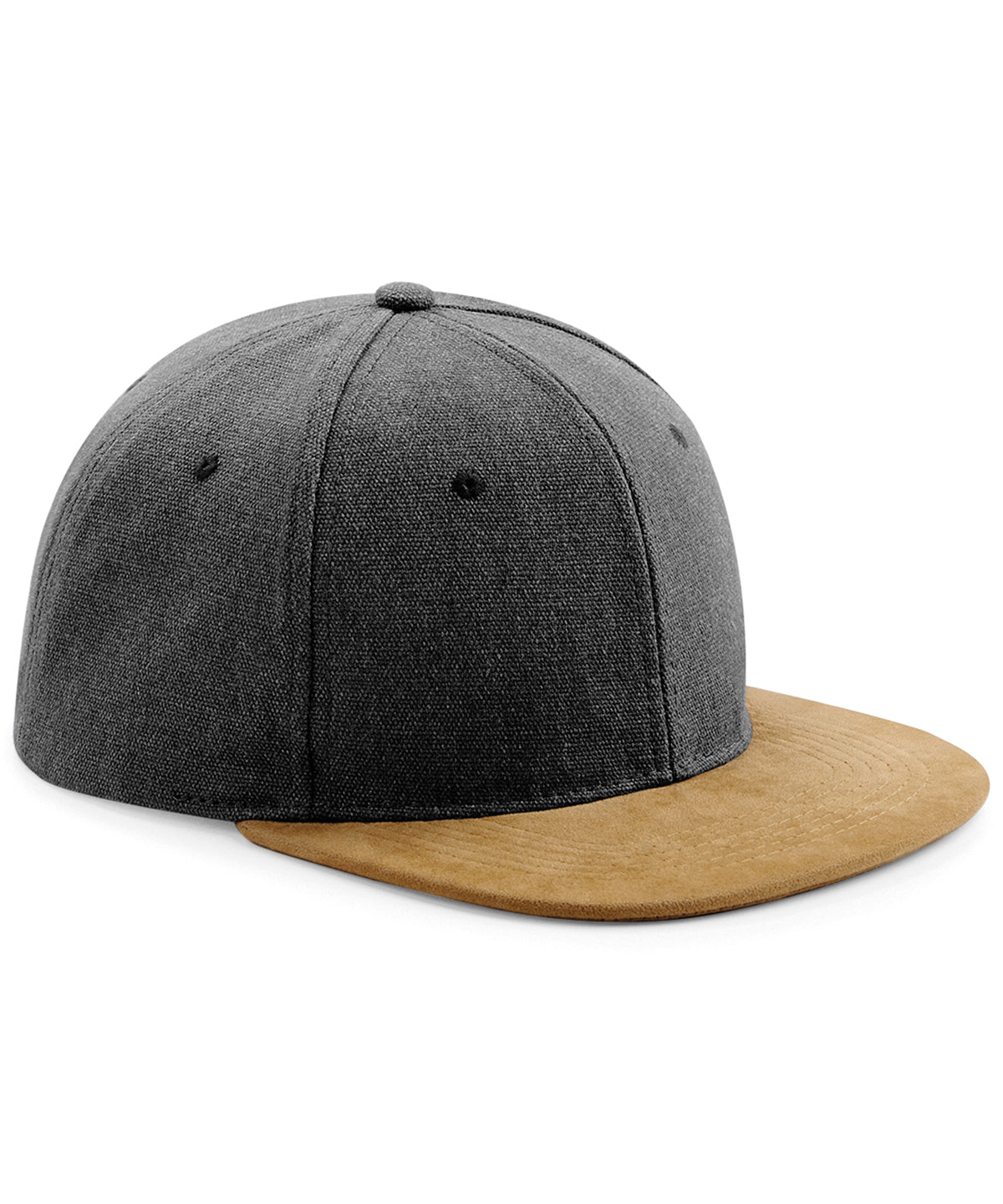 Tryck din logga på Kepsar från Beechfield - Anpassa Snapback med mockatopp i färgen Svart One Size för företag, föreningar och privatpersoner