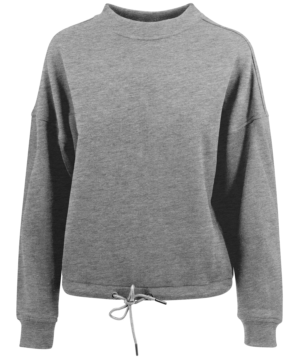 Tryck din logga på Sweatshirts från Build Your Brand - Anpassa Build Your Brand - Dam Oversized Sweatshirt med Halsringning i färgen Mellangrå för företag, föreningar och privatpersoner