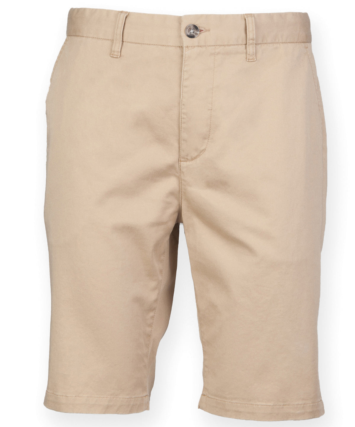 Tryck din logga på Shorts från Front Row - Anpassa Chino-shorts i stretch i färgen Naturligt för företag, föreningar och privatpersoner