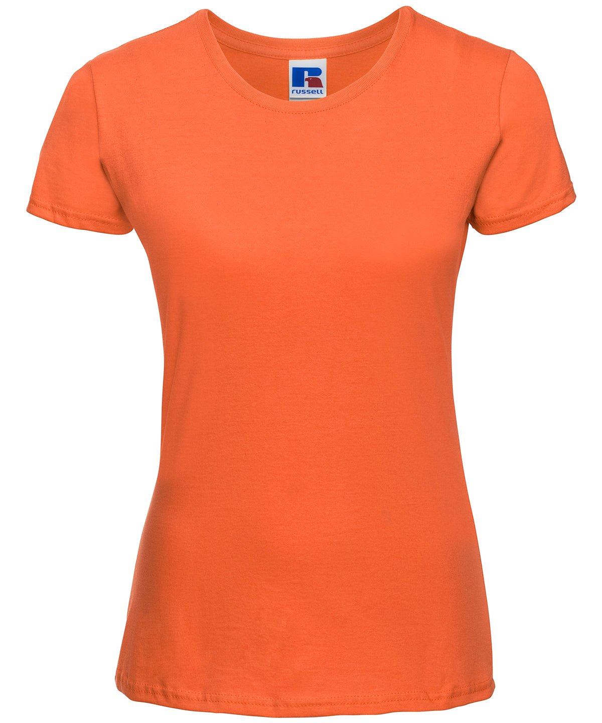 Tryck din logga på T-shirts från Russell Europe - Anpassa Slim T-Shirt – Dam i färgen Mellan Orange för företag, föreningar och privatpersoner