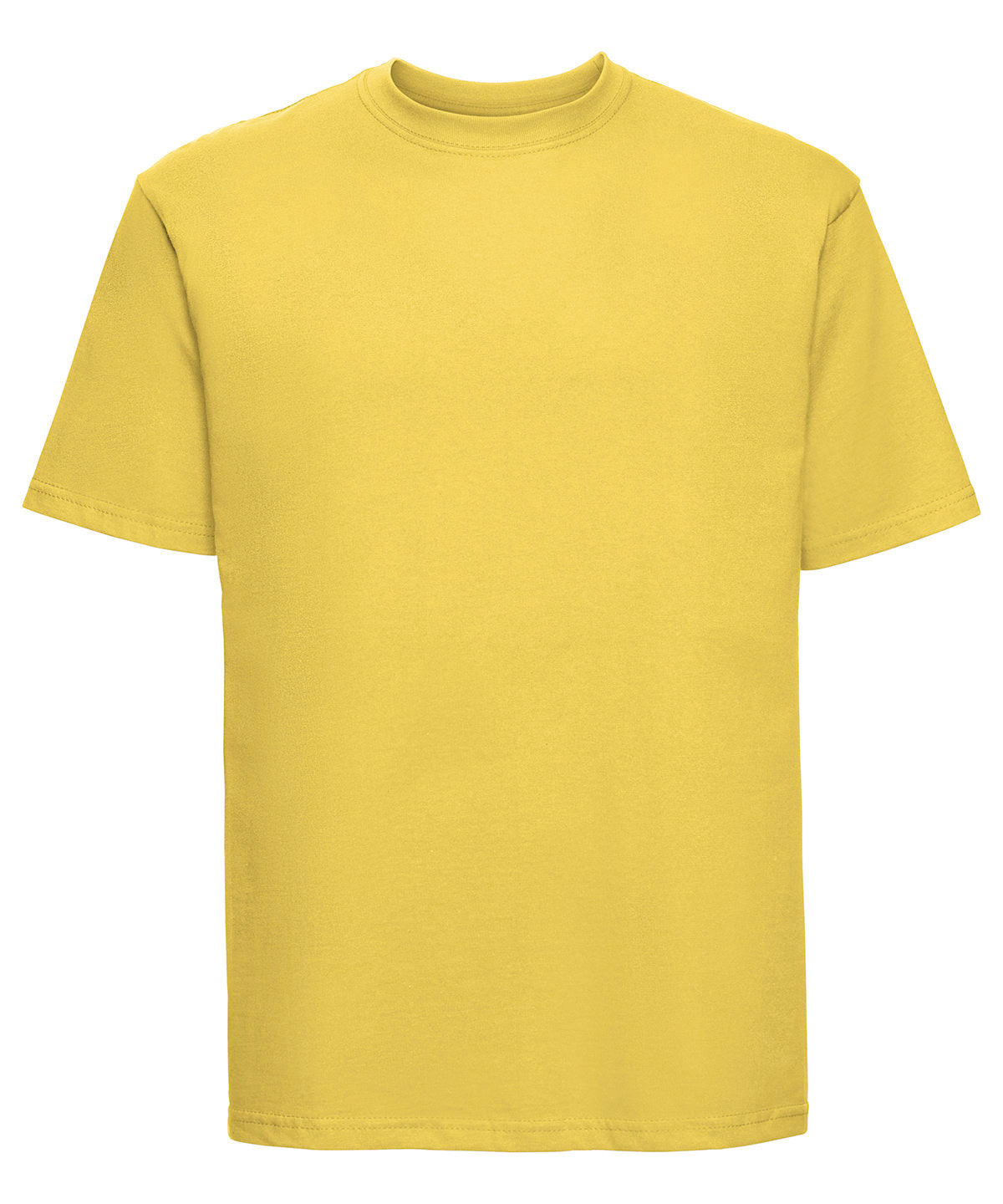 Tryck din logga på T-shirts från Russell Europe - Anpassa Super Ringspun Classic T-Shirt i färgen Mellan gul för företag, föreningar och privatpersoner