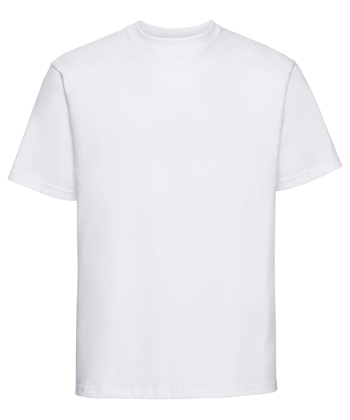 Tryck din logga på T-shirts från Russell Europe - Anpassa Classic Heavyweight Ringspun T-Shirt -Herr i färgen Vit för företag, föreningar och privatpersoner