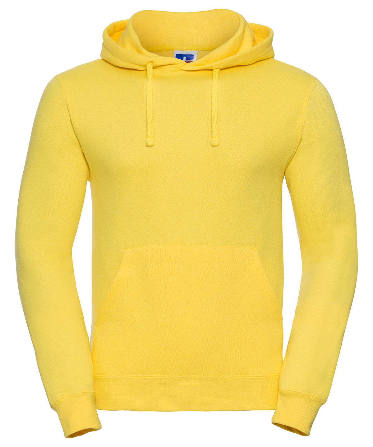 Tryck din logga på Hoodies från Russell Europe - Anpassa Russell Europe - Sweatshirt med Huva i färgen Mellan gul för företag, föreningar och privatpersoner