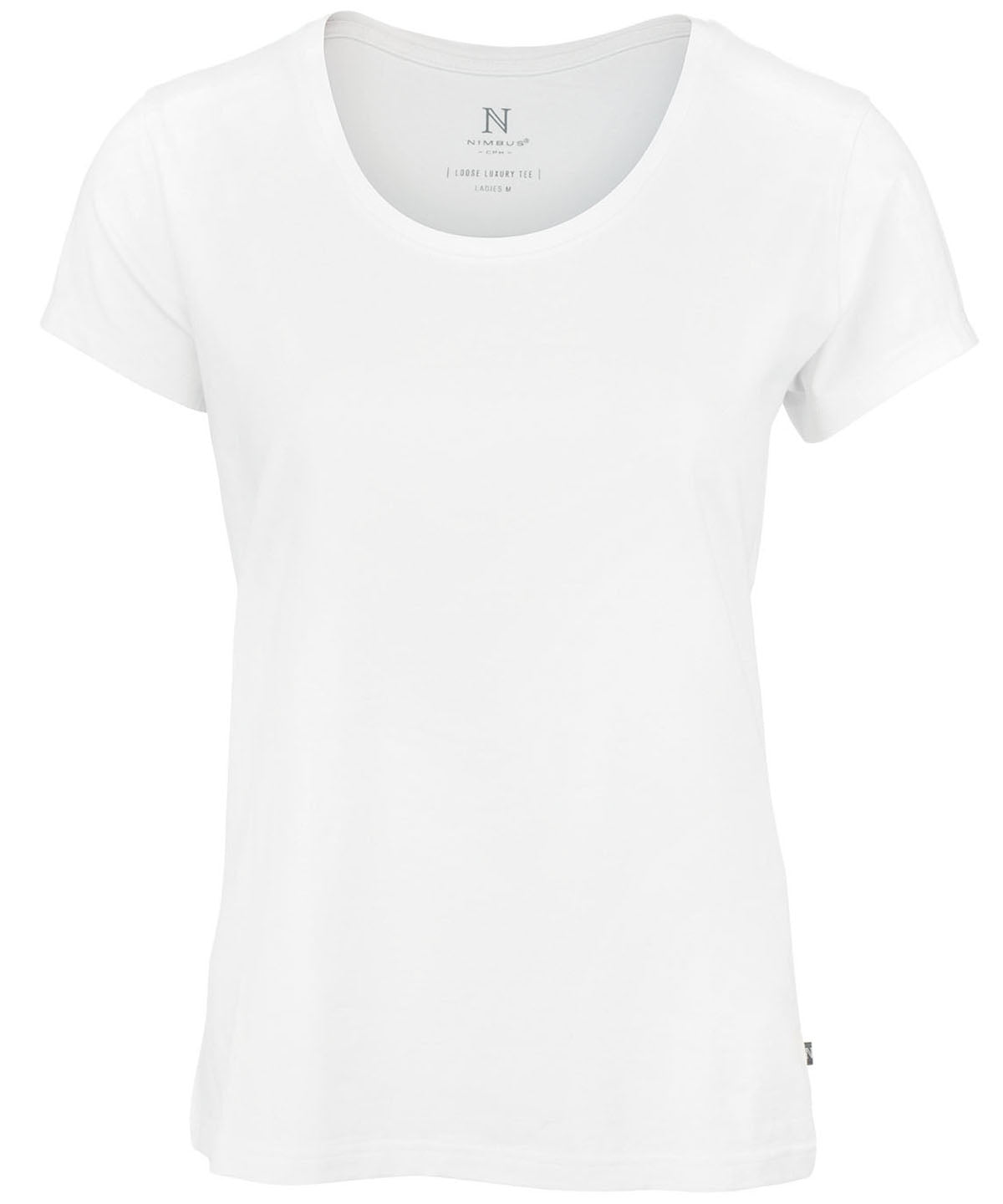 Tryck din logga på T-shirts från Nimbus - Anpassa Montauk the essential t-shirt - Dam i färgen Vit för företag, föreningar och privatpersoner