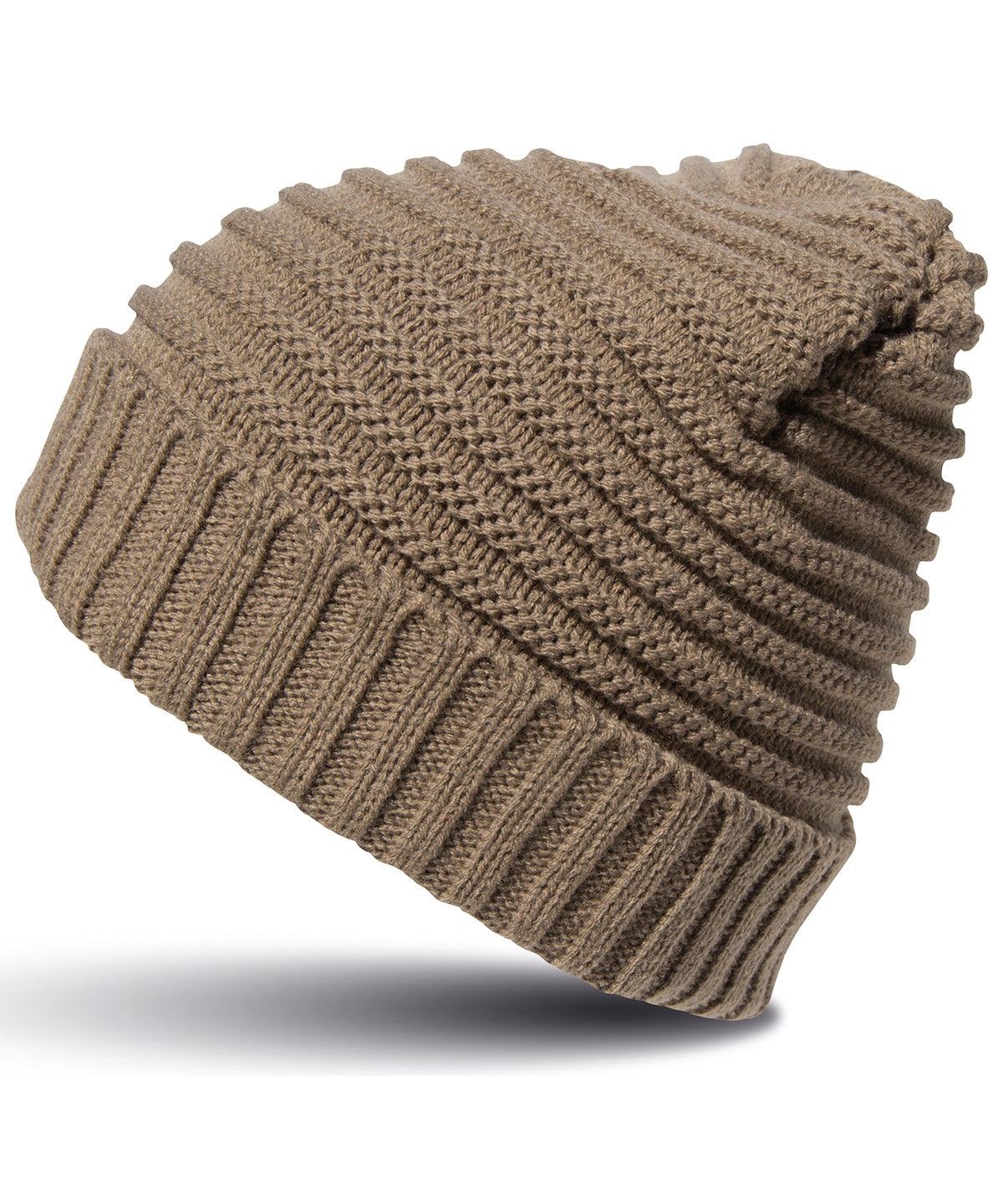 Tryck din logga på Mössor från Result Winter Essentials - Anpassa Flätad hatt i färgen Ljusbrun One Size för företag, föreningar och privatpersoner