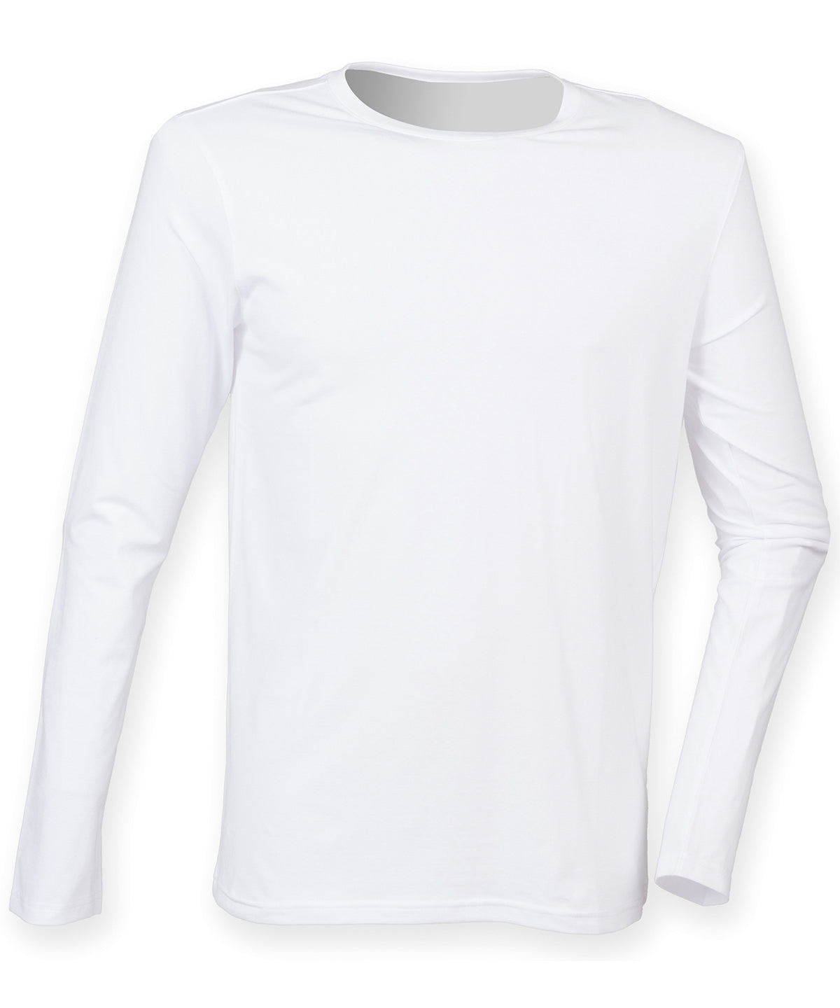 Tryck din logga på T-shirts från SF - Anpassa Långärmad stretch-T-shirt – Feel Good i färgen Vit för företag, föreningar och privatpersoner