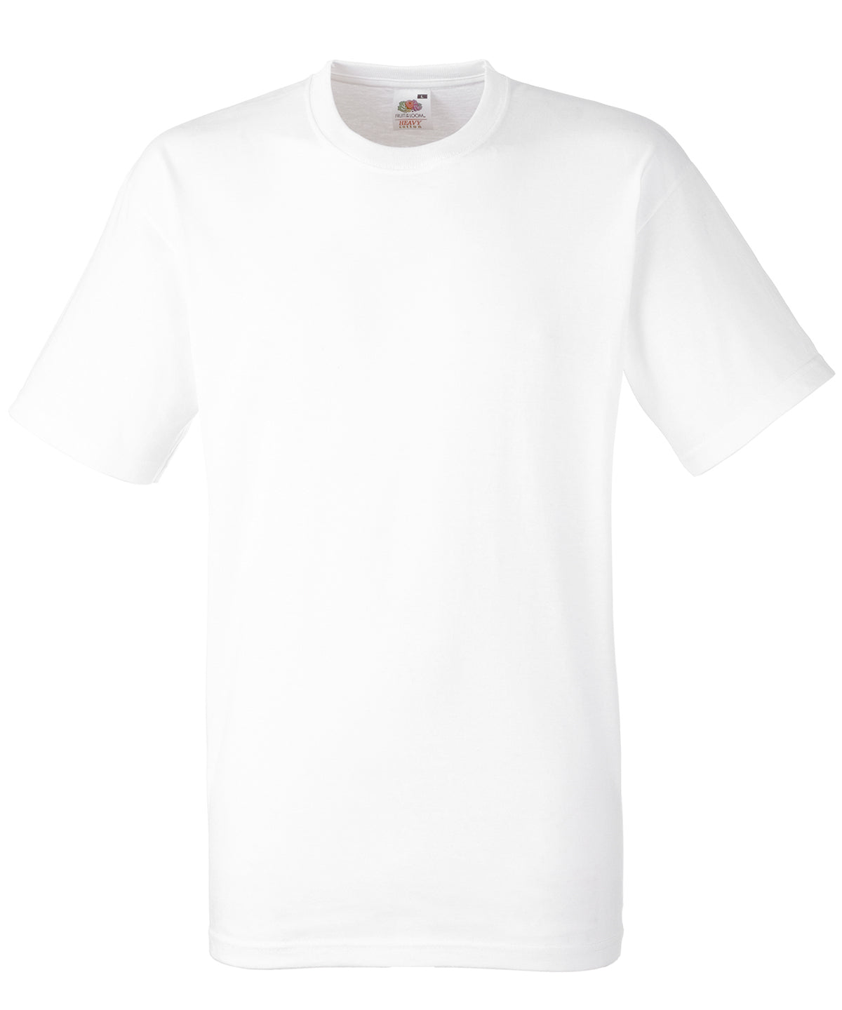 Tryck din logga på T-shirts från Fruit of the Loom - Anpassa Heavy T - Unisex i färgen Vit för företag, föreningar och privatpersoner