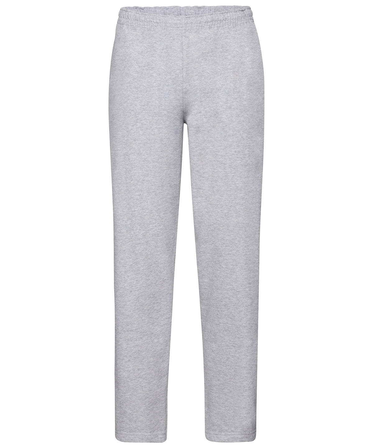 Tryck din logga på Mjukisbyxor från Fruit of the Loom - Anpassa Klassiska 80/20-sweatpants med öppna ben i färgen Ljunggrå för företag, föreningar och privatpersoner
