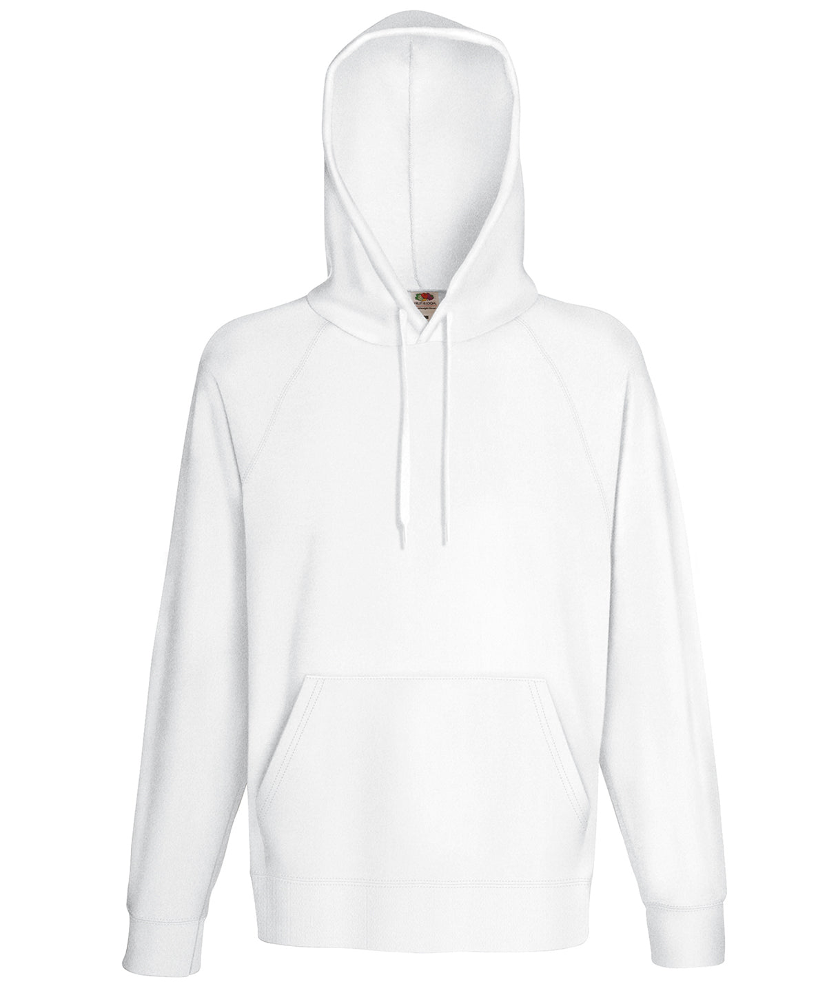 Tryck din logga på Hoodies från Fruit of the Loom - Anpassa Fruit Of The Loom - Lättvikts Hoodie i färgen Vit för företag, föreningar och privatpersoner