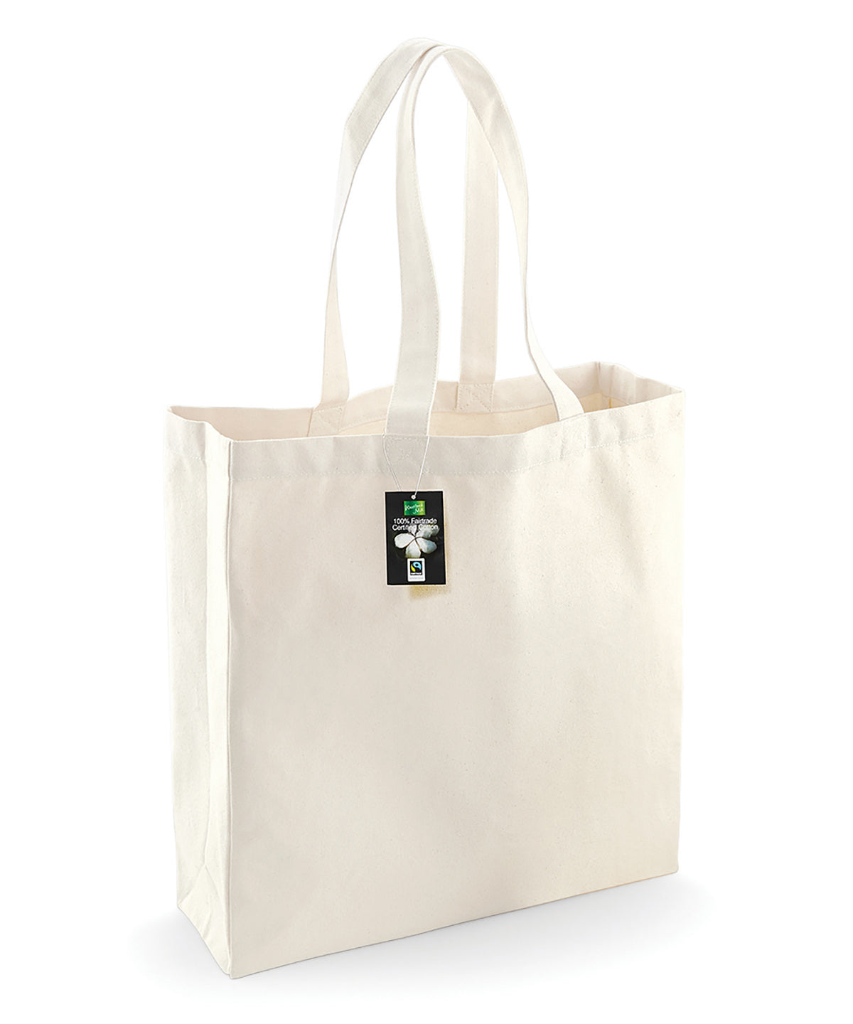 Tryck din logga på Väskor från Westford Mill - Anpassa Fairtrade Cotton Classic Shopper i färgen Naturligt One Size för företag, föreningar och privatpersoner