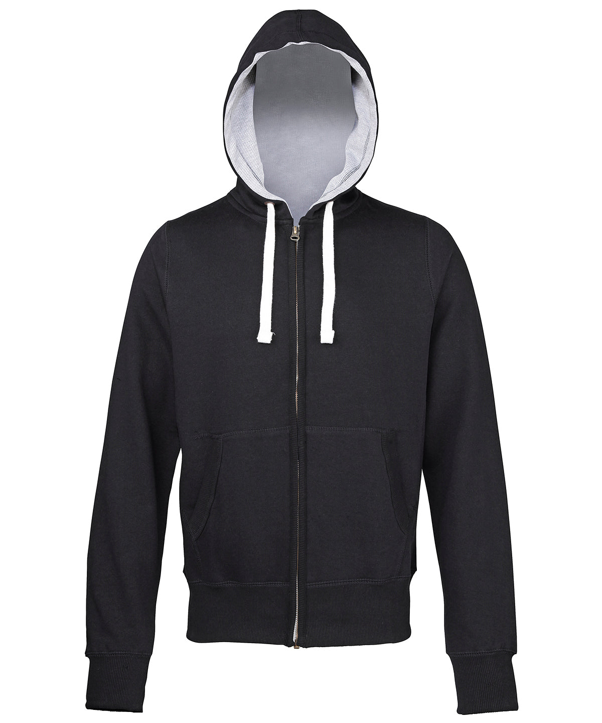 Tryck din logga på Hoodies från AWDis Just Hoods - Anpassa AWDis Just Hoods - Grovmaskig Zoodie i färgen Svart för företag, föreningar och privatpersoner