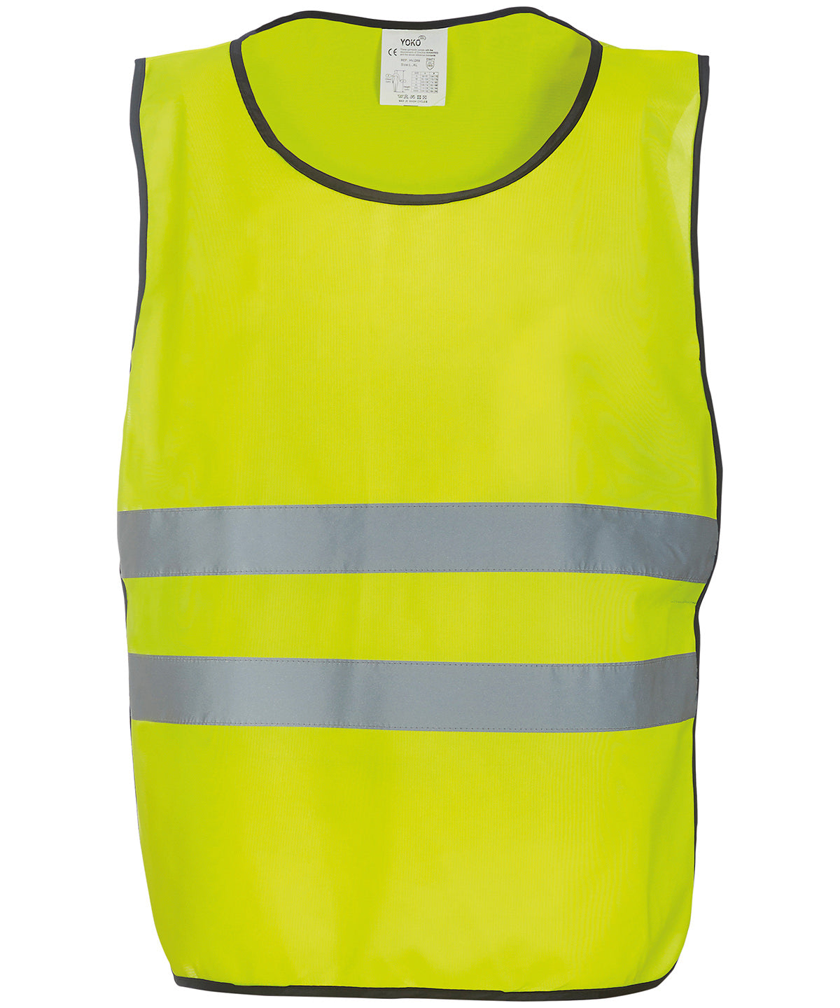Tryck din logga på Tabarder från Yoko - Anpassa Hi-vis 2-bands tabard i färgen Ljusgul för företag, föreningar och privatpersoner