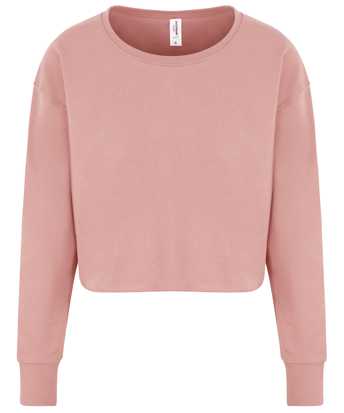 Tryck din logga på Sweatshirts från AWDis Just Hoods - Anpassa AWDis - Croppad Sweatshirt/Dam i färgen Ljusrosa för företag, föreningar och privatpersoner