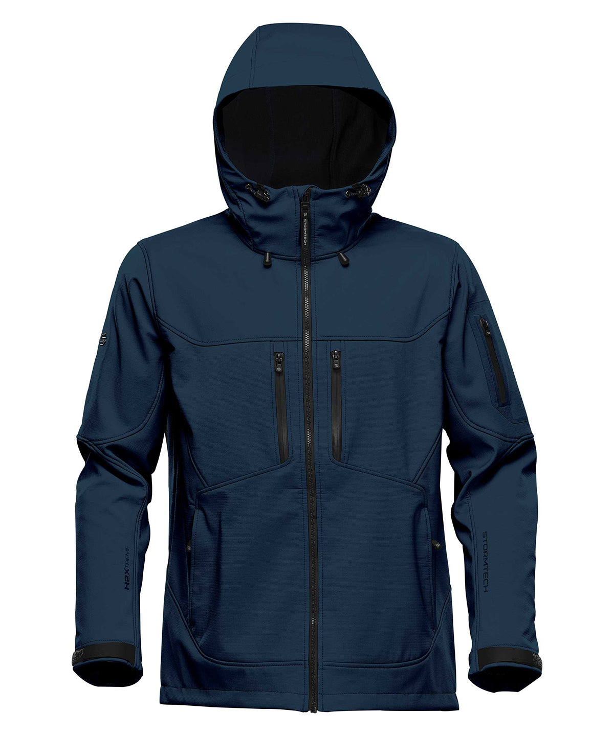 Tryck din logga på Softshelljackor från Stormtech - Anpassa Epsilon 2 softshell i färgen Marinblå för företag, föreningar och privatpersoner