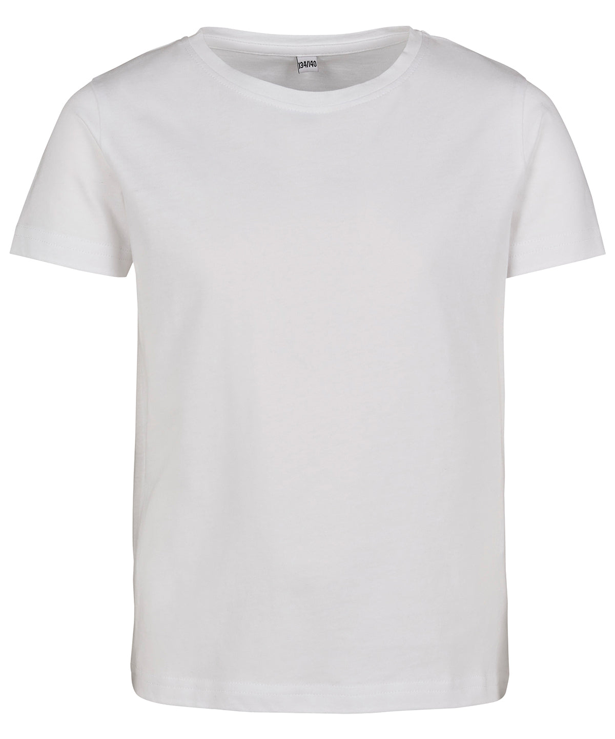 Tryck din logga på T-shirts från Build Your Brand - Anpassa Girls Short Sleeve Tee - Barn i färgen Vit för företag, föreningar och privatpersoner