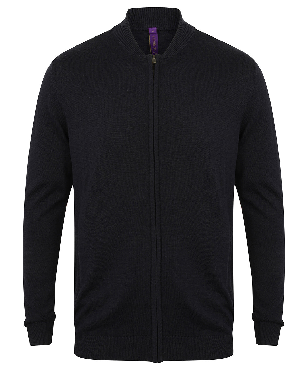 Tryck din logga på Koftor från Henbury - Anpassa Unisex cardigan med genomgående dragkedja i färgen Marinblå för företag, föreningar och privatpersoner