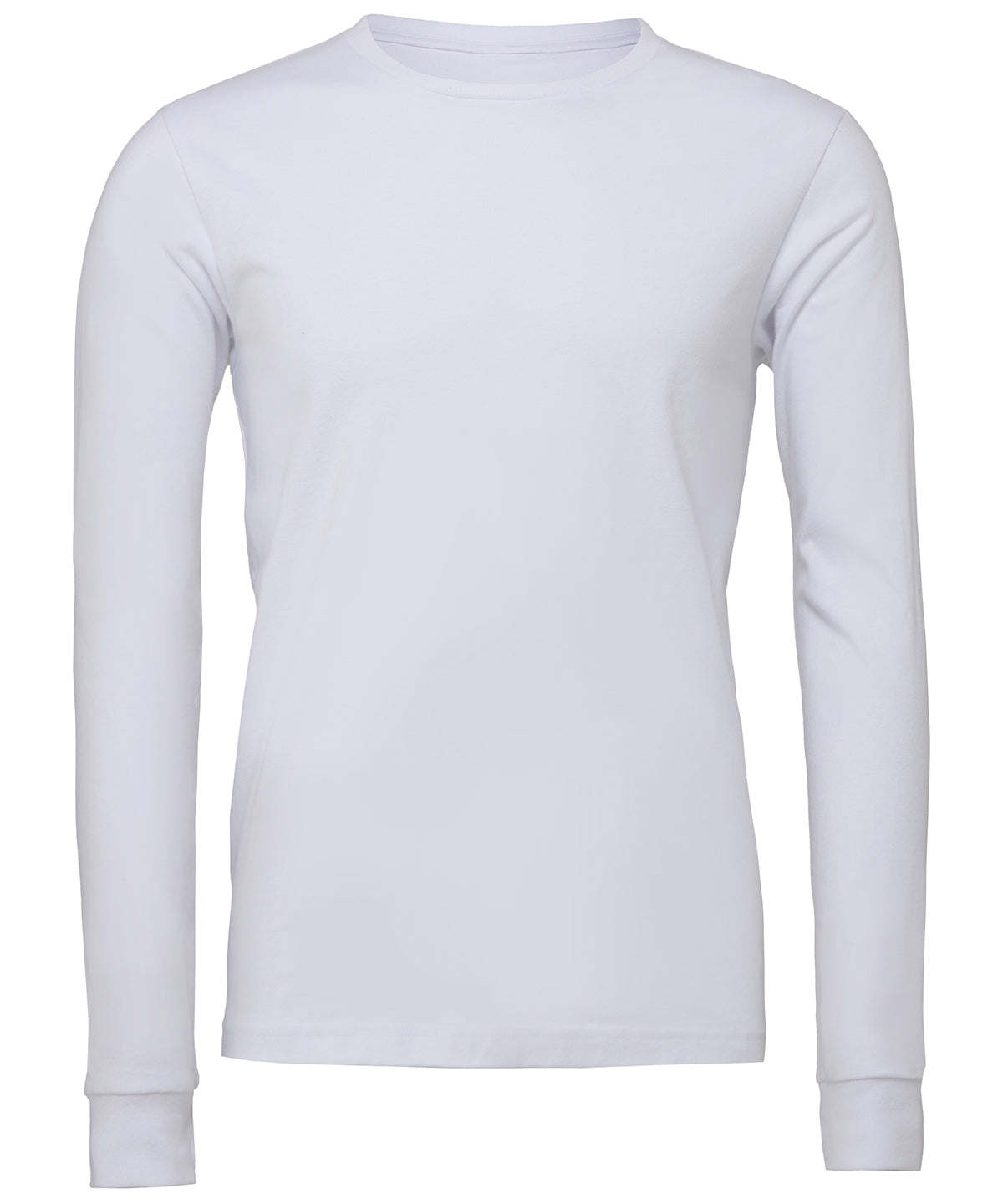 Tryck din logga på T-shirts från Bella Canvas - Anpassa Unisex Long Sleeve Jersey T-Shirt i färgen Vit för företag, föreningar och privatpersoner