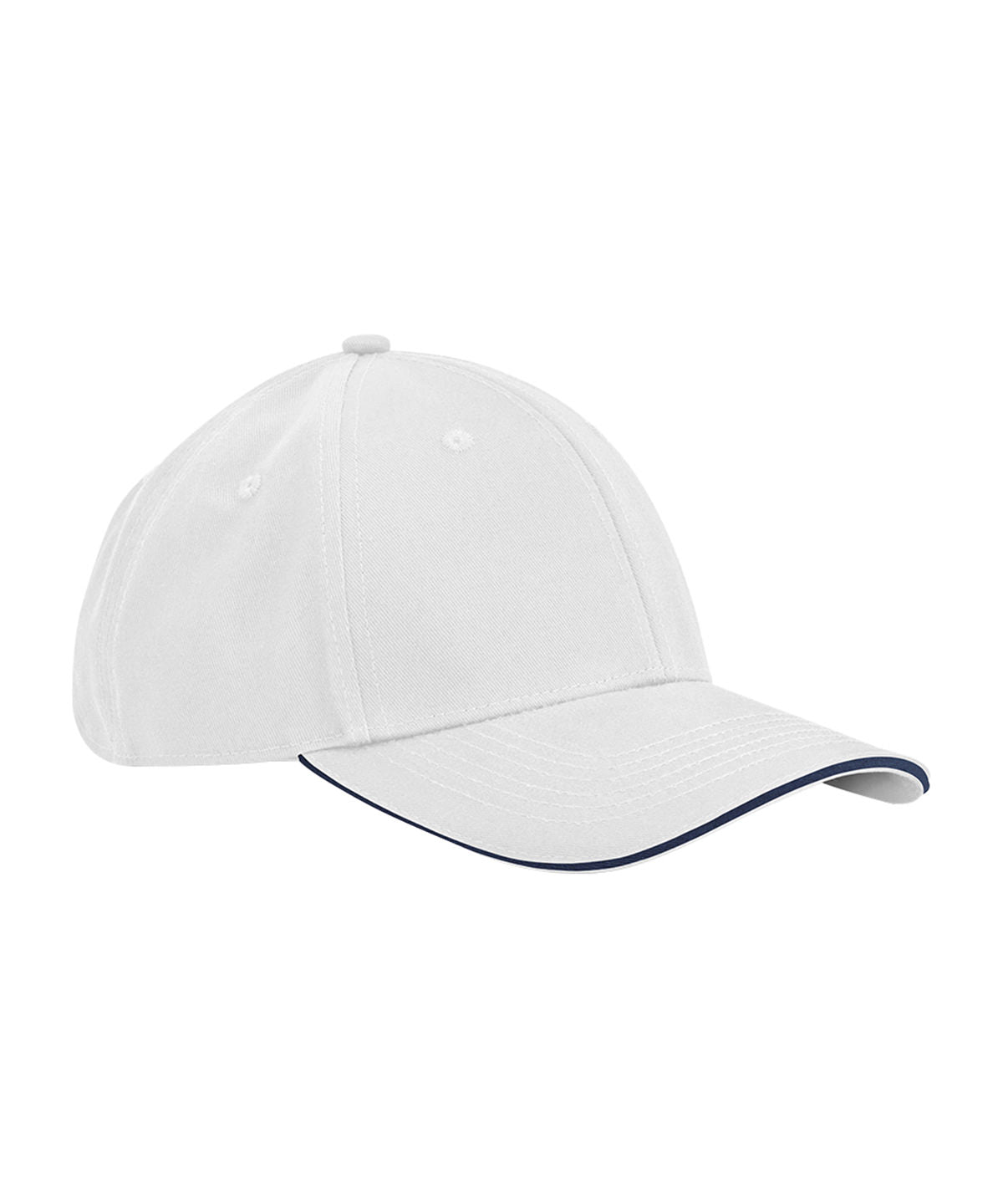 Tryck din logga på Kepsar från Beechfield - Anpassa EarthAware klassisk 6-panel keps i ekologisk bomull med sandwichskärm i färgen Vit One Size för företag, föreningar och privatpersoner