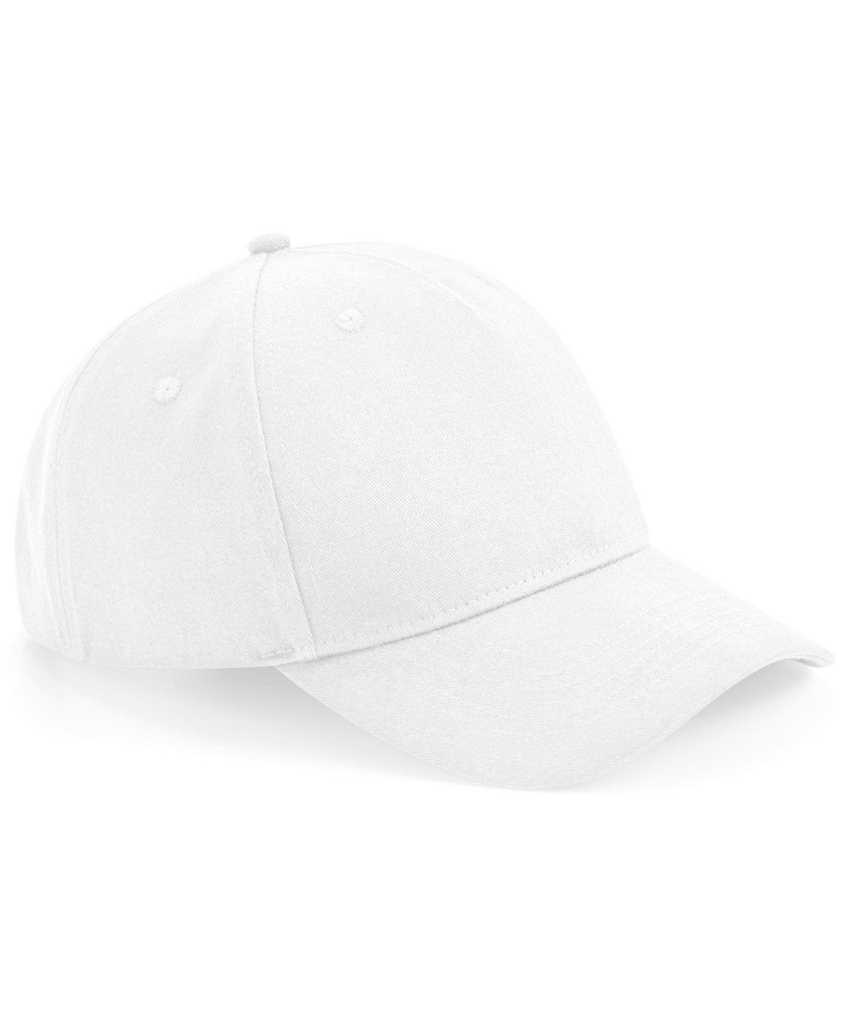 Tryck din logga på Kepsar från Beechfield - Anpassa 5-panel keps i ekologisk bomull i färgen Vit One Size för företag, föreningar och privatpersoner