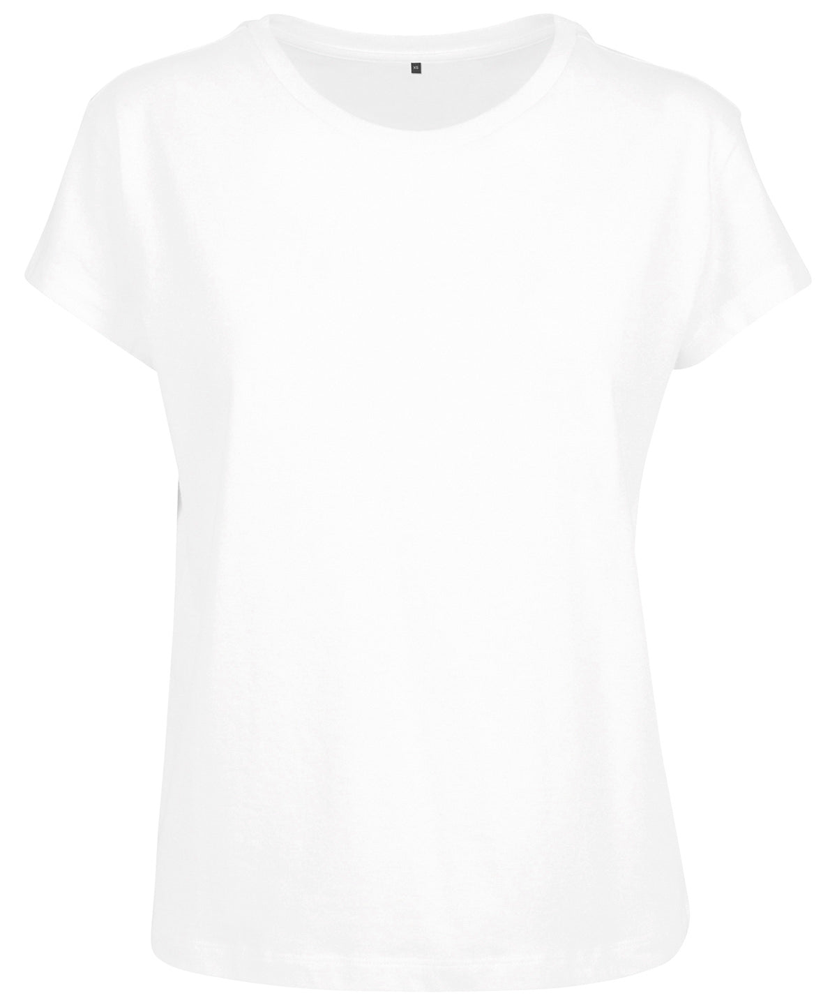 Tryck din logga på T-shirts från Build Your Brand - Anpassa Box Tee - Dam i färgen Vit för företag, föreningar och privatpersoner