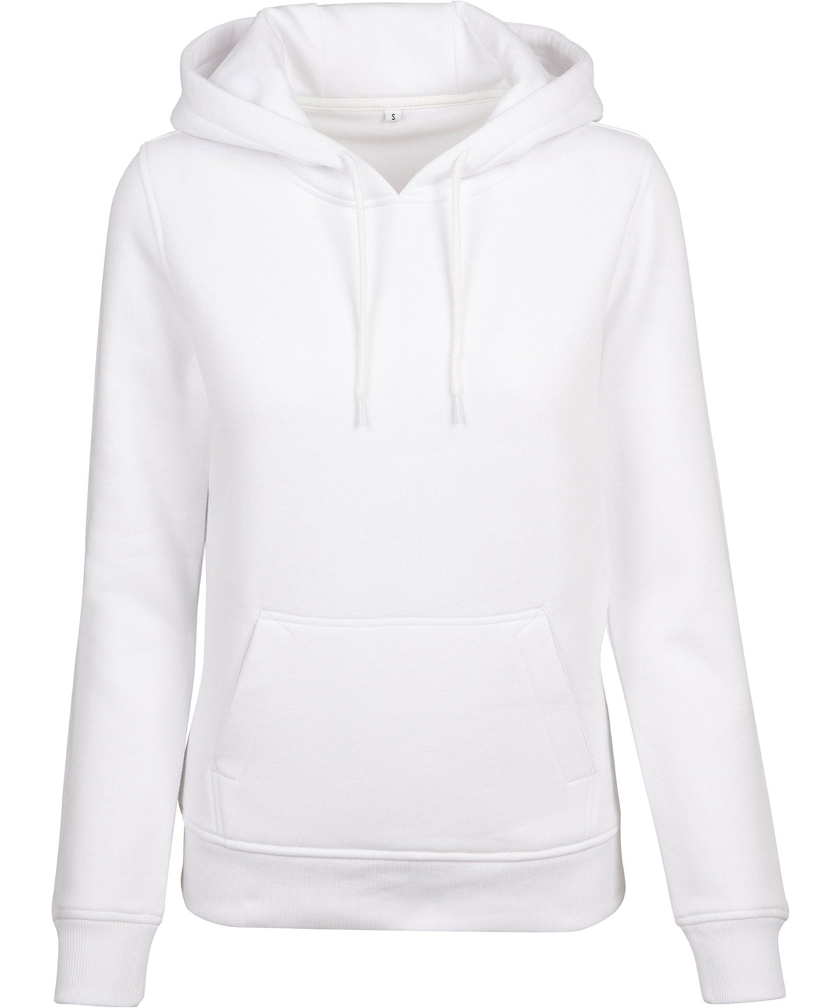 Tryck din logga på Hoodies från Build Your Brand - Anpassa Build Your Brand - Ekologisk Dam Hoodie i färgen Vit för företag, föreningar och privatpersoner