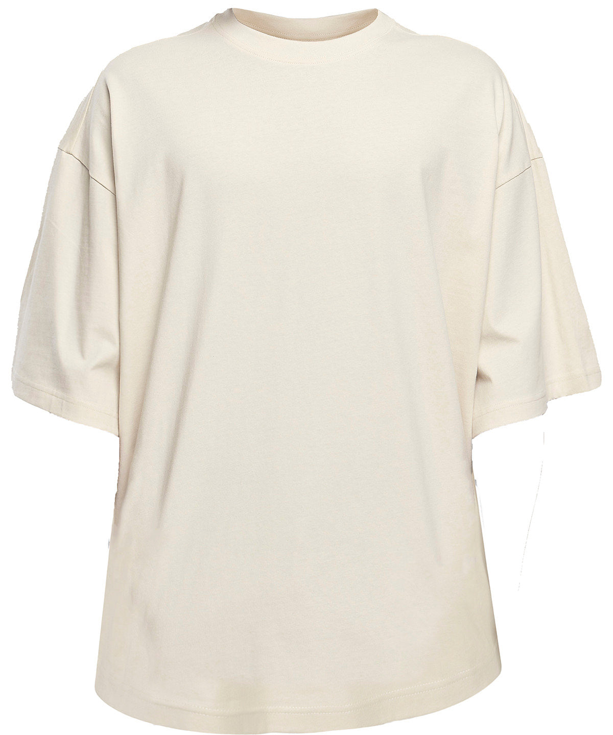 Tryck din logga på T-shirts från Build Your Brand - Anpassa Huge Oversized Tee - Unisex i färgen Naturligt för företag, föreningar och privatpersoner