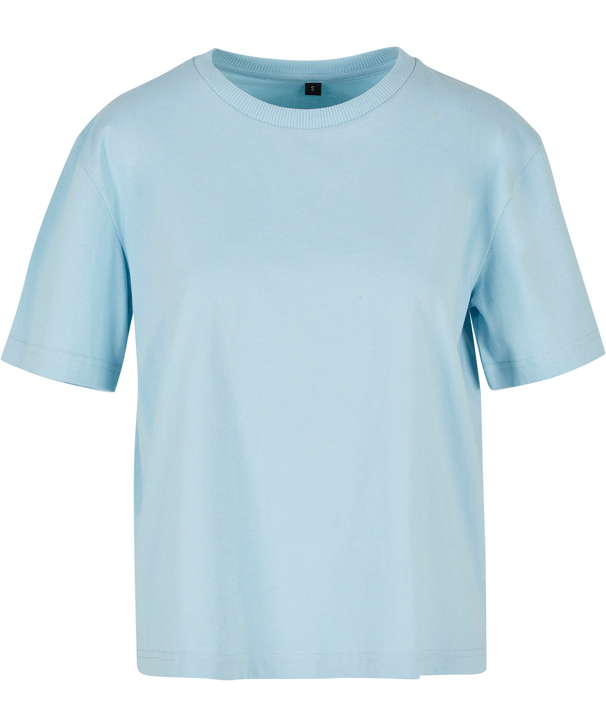 Tryck din logga på T-shirts från Build Your Brand - Anpassa Everyday Oversized Tee - Dam i färgen Ljusblå för företag, föreningar och privatpersoner