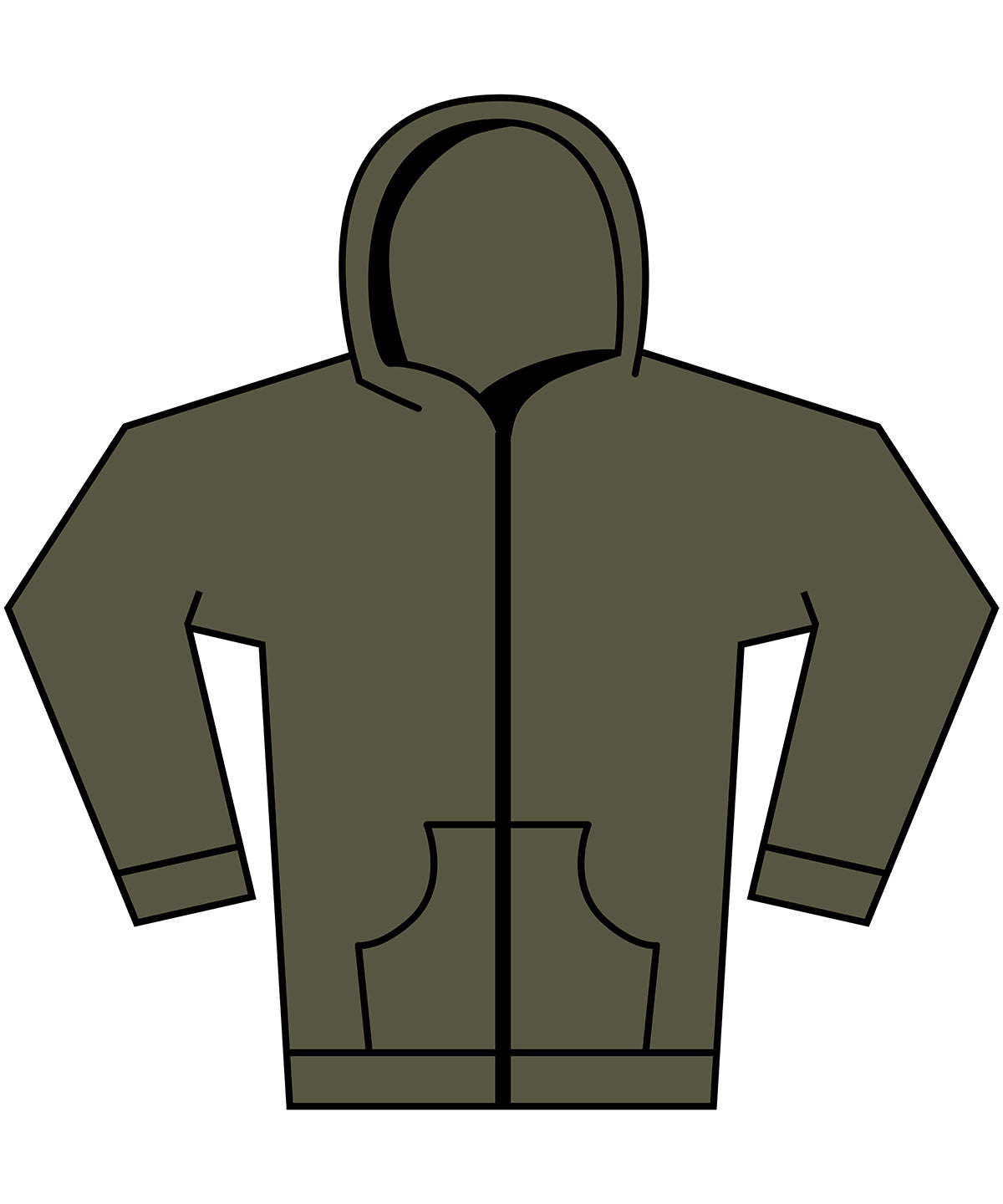 Tryck din logga på Hoodies från Build Your Brand - Anpassa Build Your Brand - Vintage Heavy Zip Hoodie i färgen Oliv för företag, föreningar och privatpersoner