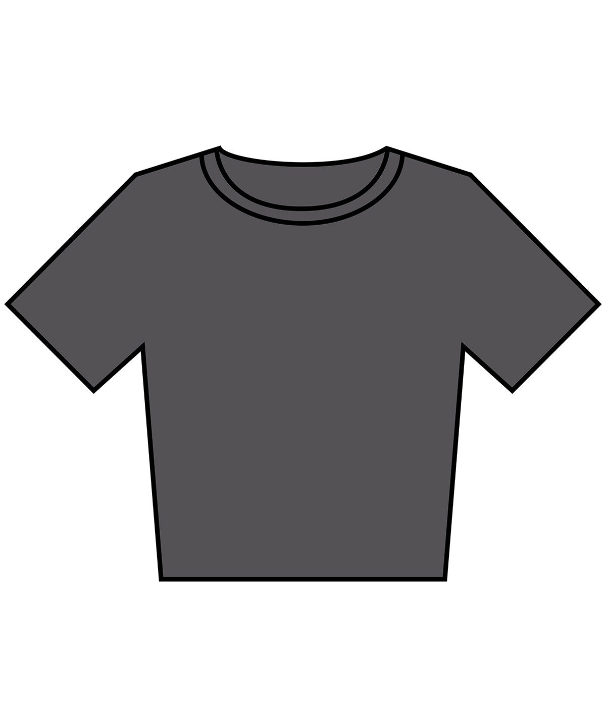 Tryck din logga på T-shirts från Build Your Brand - Anpassa Vintage Cropped Tee - Dam i färgen Mörkgrå för företag, föreningar och privatpersoner