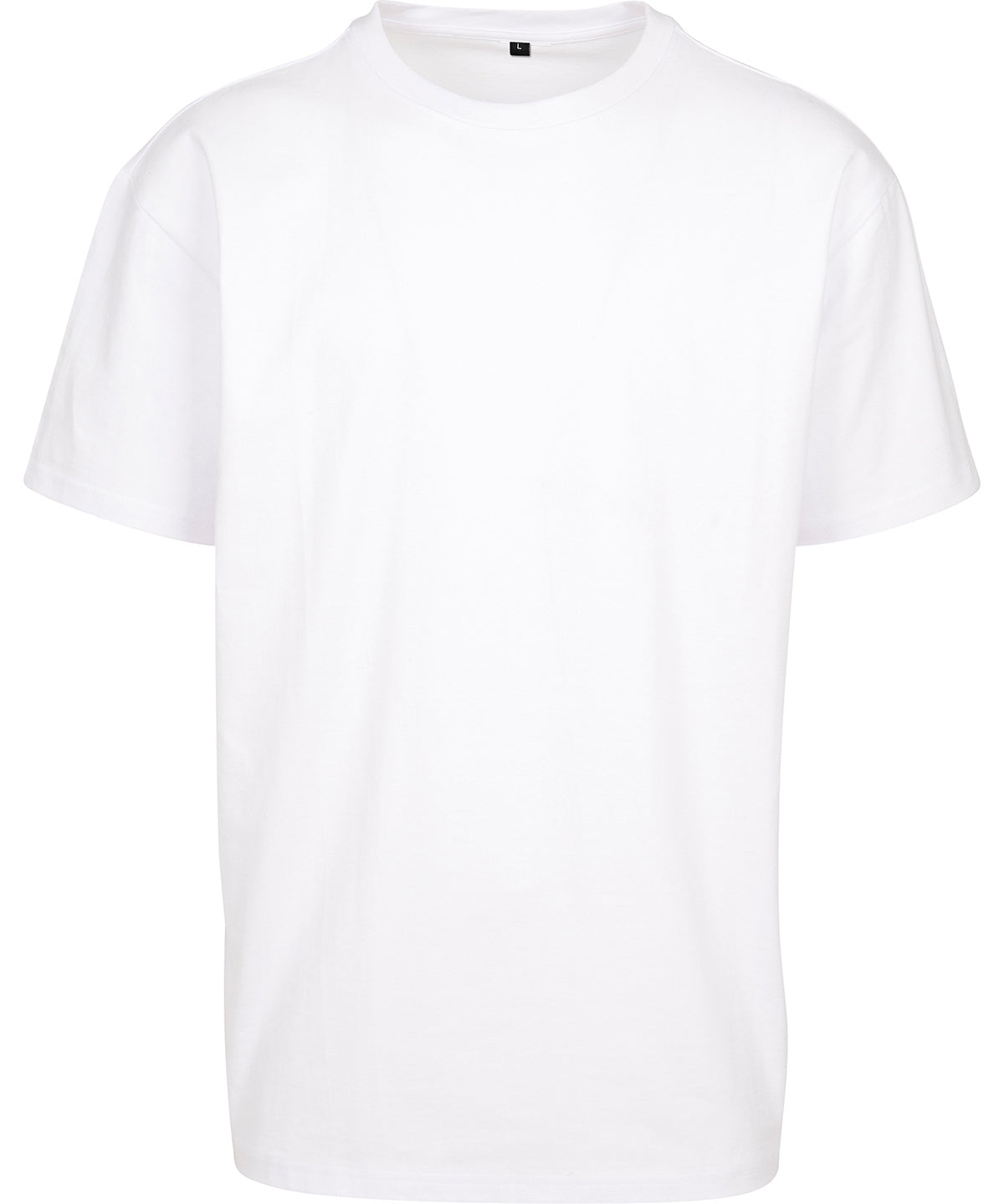 Tryck din logga på T-shirts från Build Your Brand - Anpassa Cotton Loose Tee - Herr i färgen Vit för företag, föreningar och privatpersoner