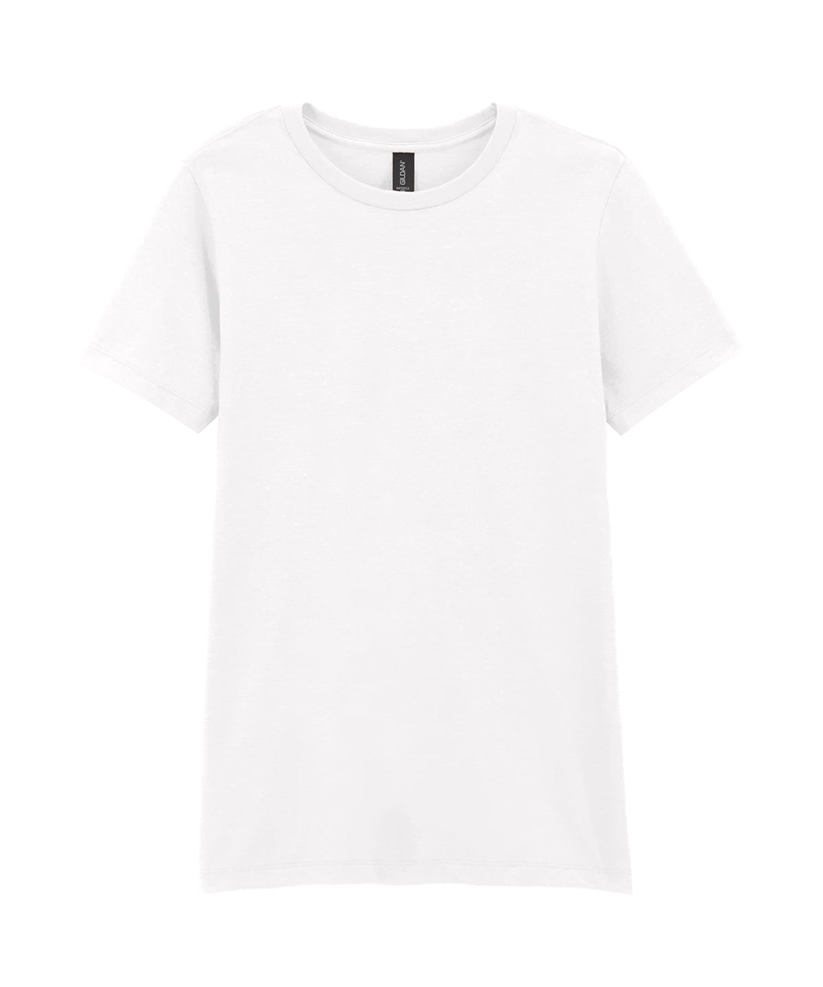 Tryck din logga på T-shirts från Gildan - Anpassa Softstyle CVC T-Shirt - Dam i färgen Vit för företag, föreningar och privatpersoner