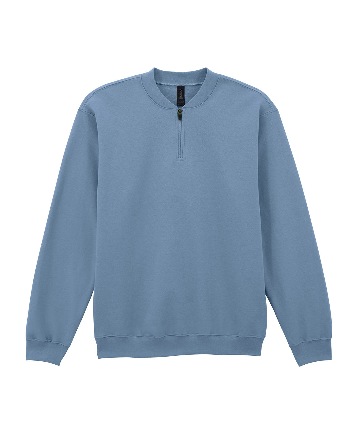 Tryck din logga på Sweatshirts från Gildan - Anpassa Gildan - Softstyle Midweight Fleece med 1/4 Dragkedja för Vuxna i färgen Mellanblå för företag, föreningar och privatpersoner