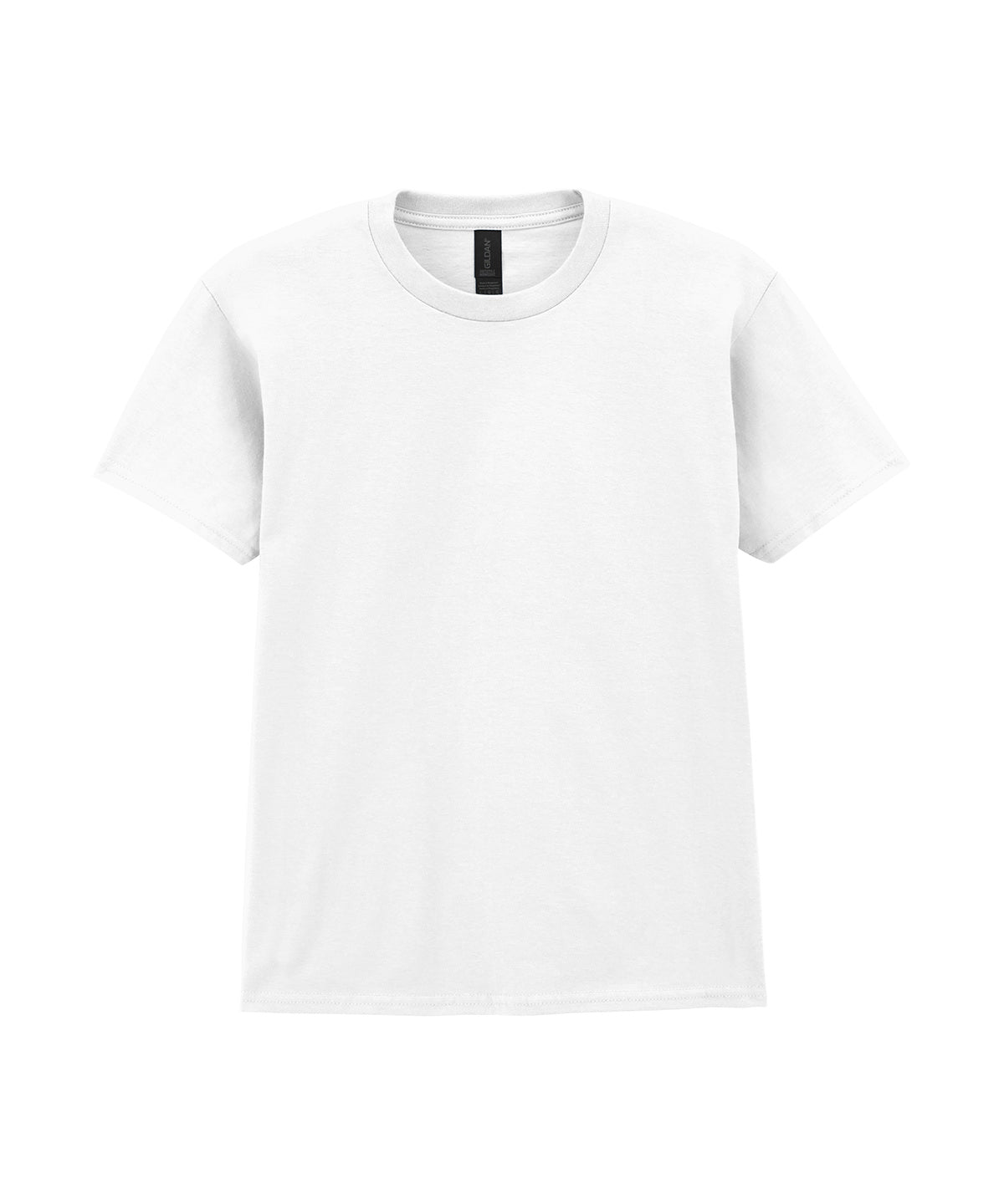 Tryck din logga på T-shirts från Gildan - Anpassa Softstyle Midweight T-Shirt – Barn i färgen Vit för företag, föreningar och privatpersoner