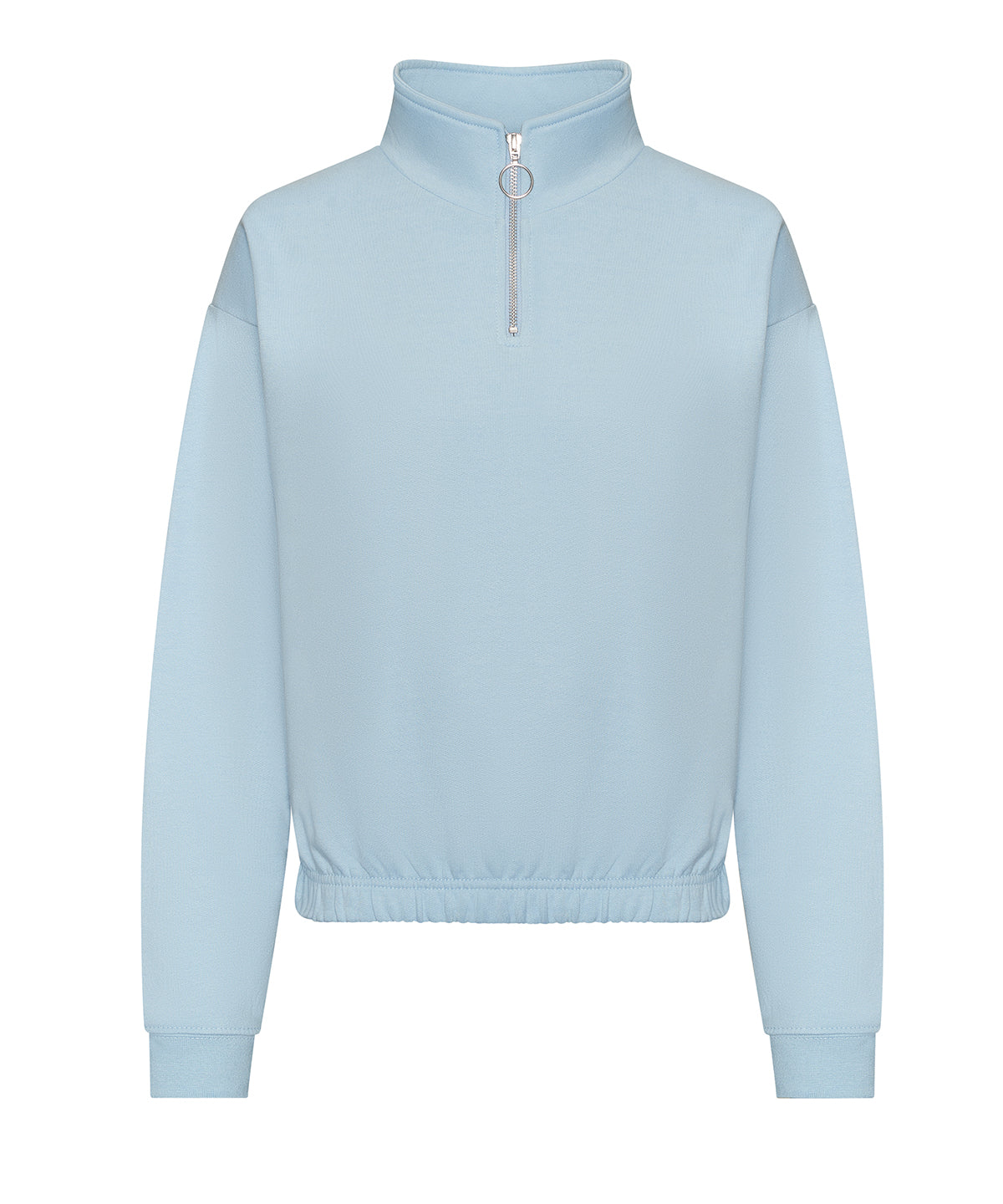 Tryck din logga på Sweatshirts från AWDis Just Hoods - Anpassa AWDis - Dam Cropped Zip Sweat i färgen Himmelblå för företag, föreningar och privatpersoner
