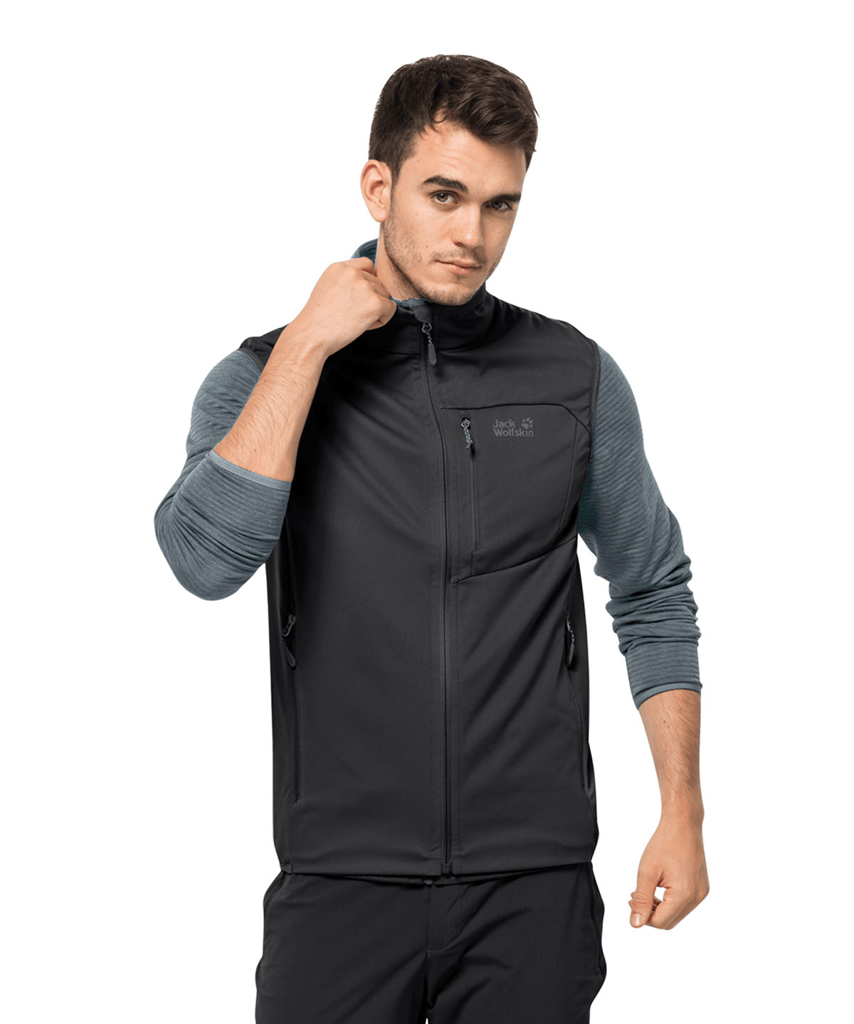 Tryck din logga på Termovästar från Jack Wolfskin - Anpassa Softshell-väst i färgen för företag, föreningar och privatpersoner