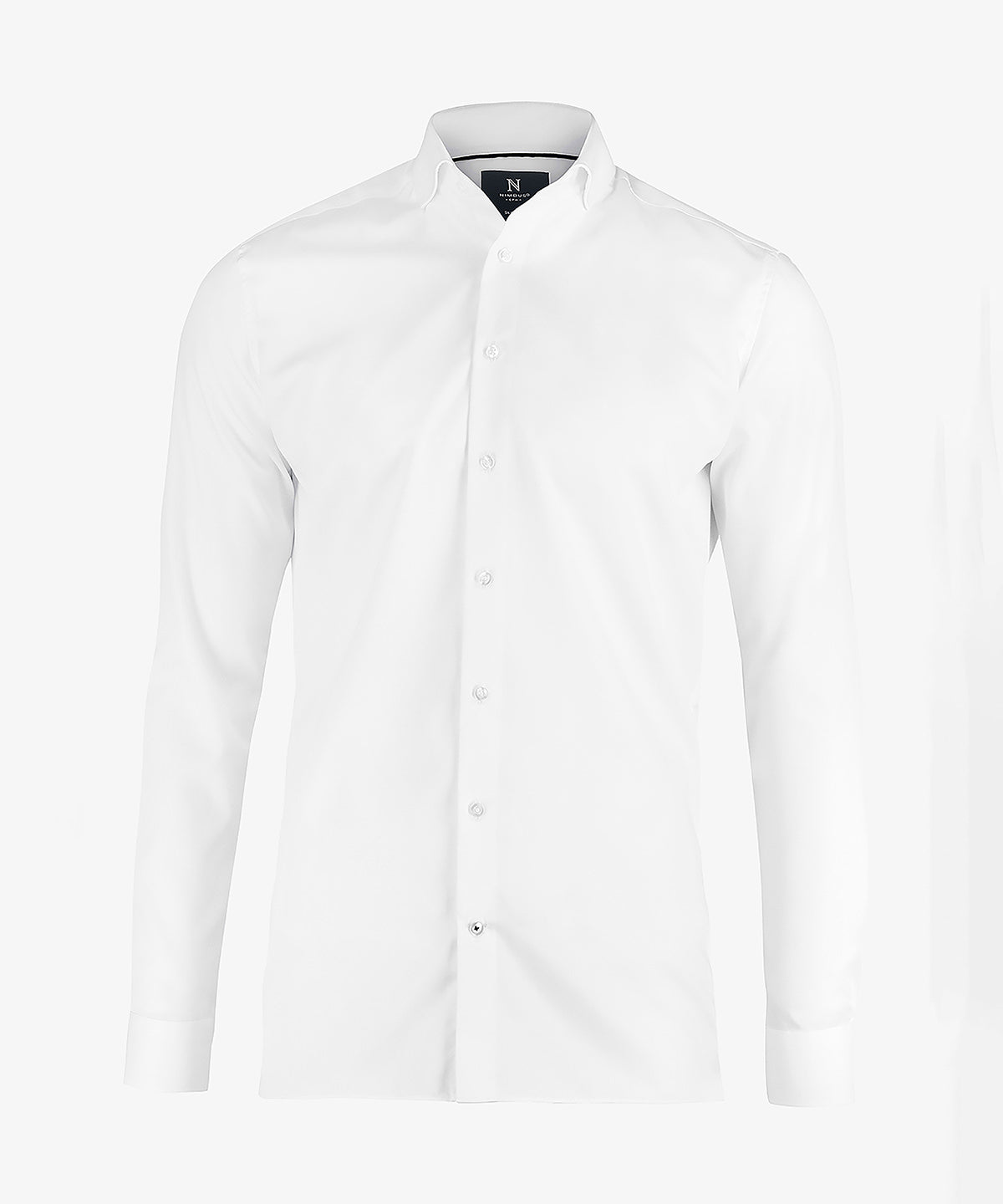 Tryck din logga på Skjortor från Nimbus - Anpassa Portland slim fit super strykfri businessskjorta i färgen Vit för företag, föreningar och privatpersoner