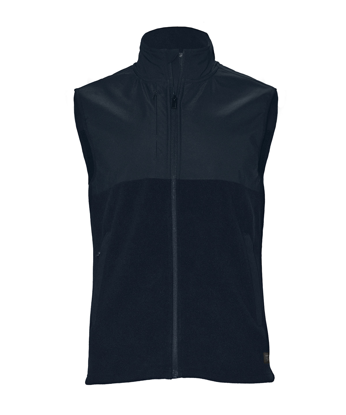 Tryck din logga på Termovästar från Nimbus - Anpassa Highland - Fashionabel fleece-linne med ok i färgen Marinblå för företag, föreningar och privatpersoner