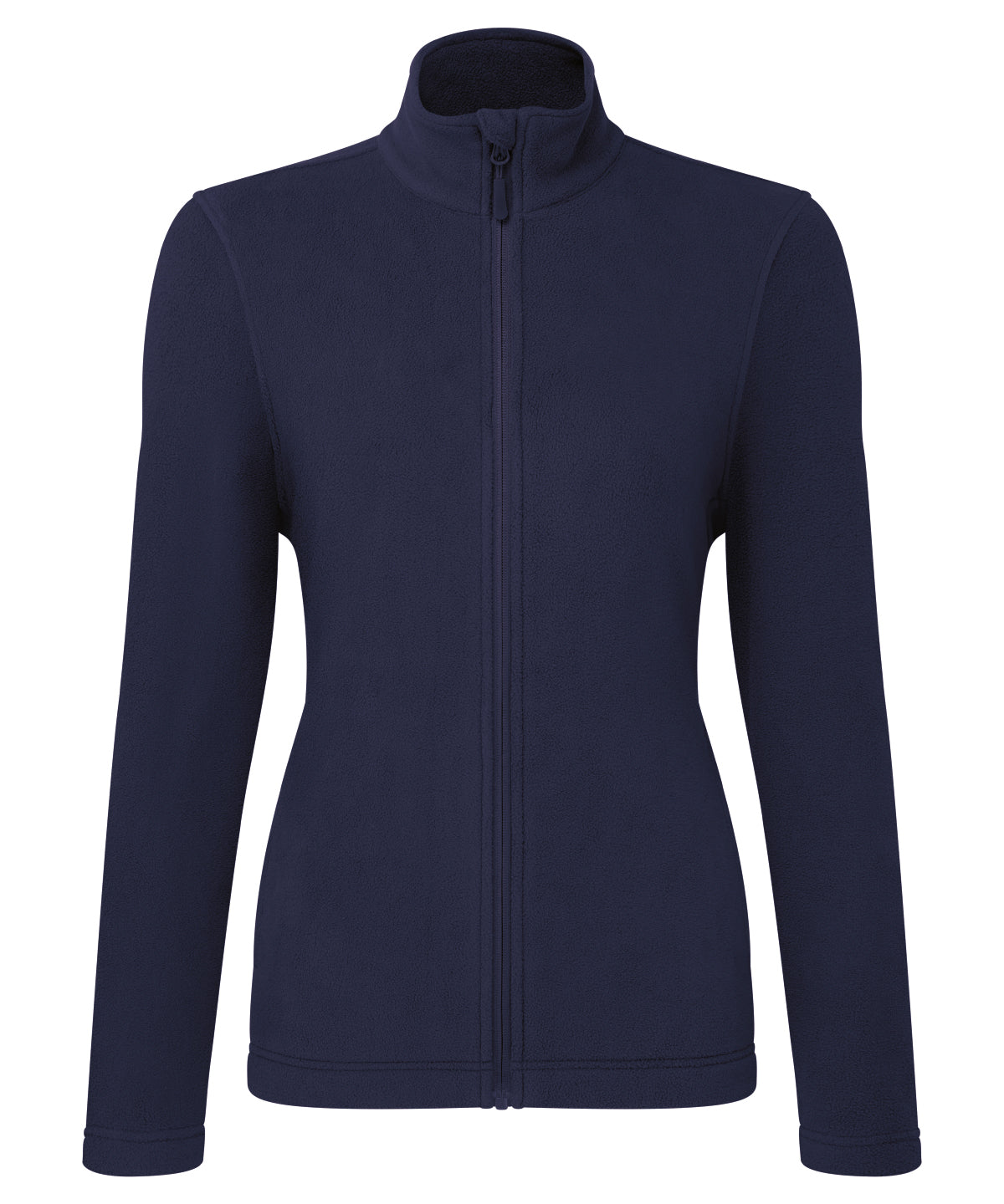 Tryck din logga på Fleece från Premier - Anpassa Dam Recyclight microfleece med hel dragkedja i färgen Marinblå för företag, föreningar och privatpersoner