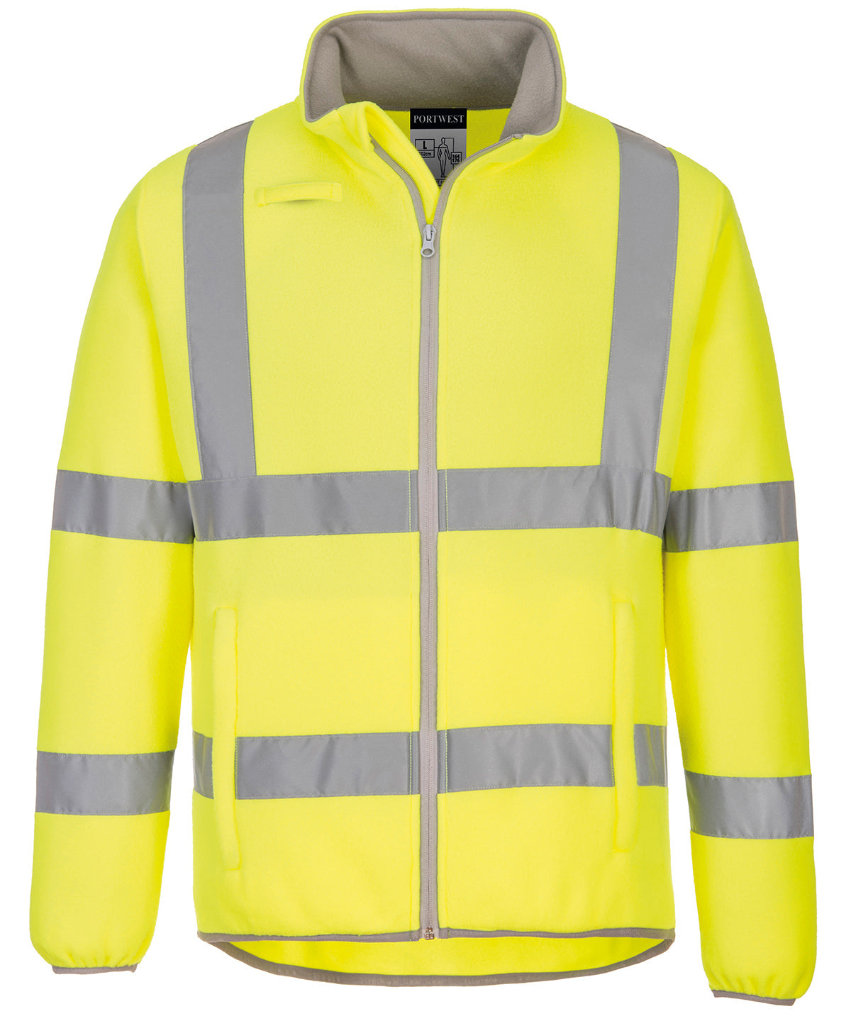 Tryck din logga på Fleece från Portwest - Anpassa Eco Hi-vis fleecejacka i färgen Neon gul för företag, föreningar och privatpersoner