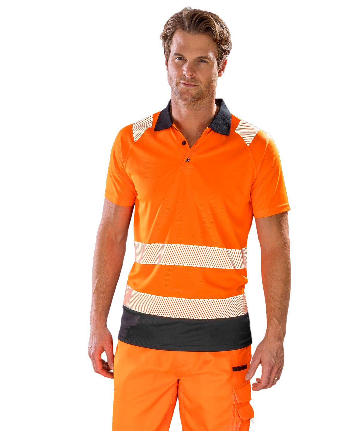 Tryck din logga på Piké från Result Genuine Recycled - Anpassa Recycled Safety Polo i färgen för företag, föreningar och privatpersoner