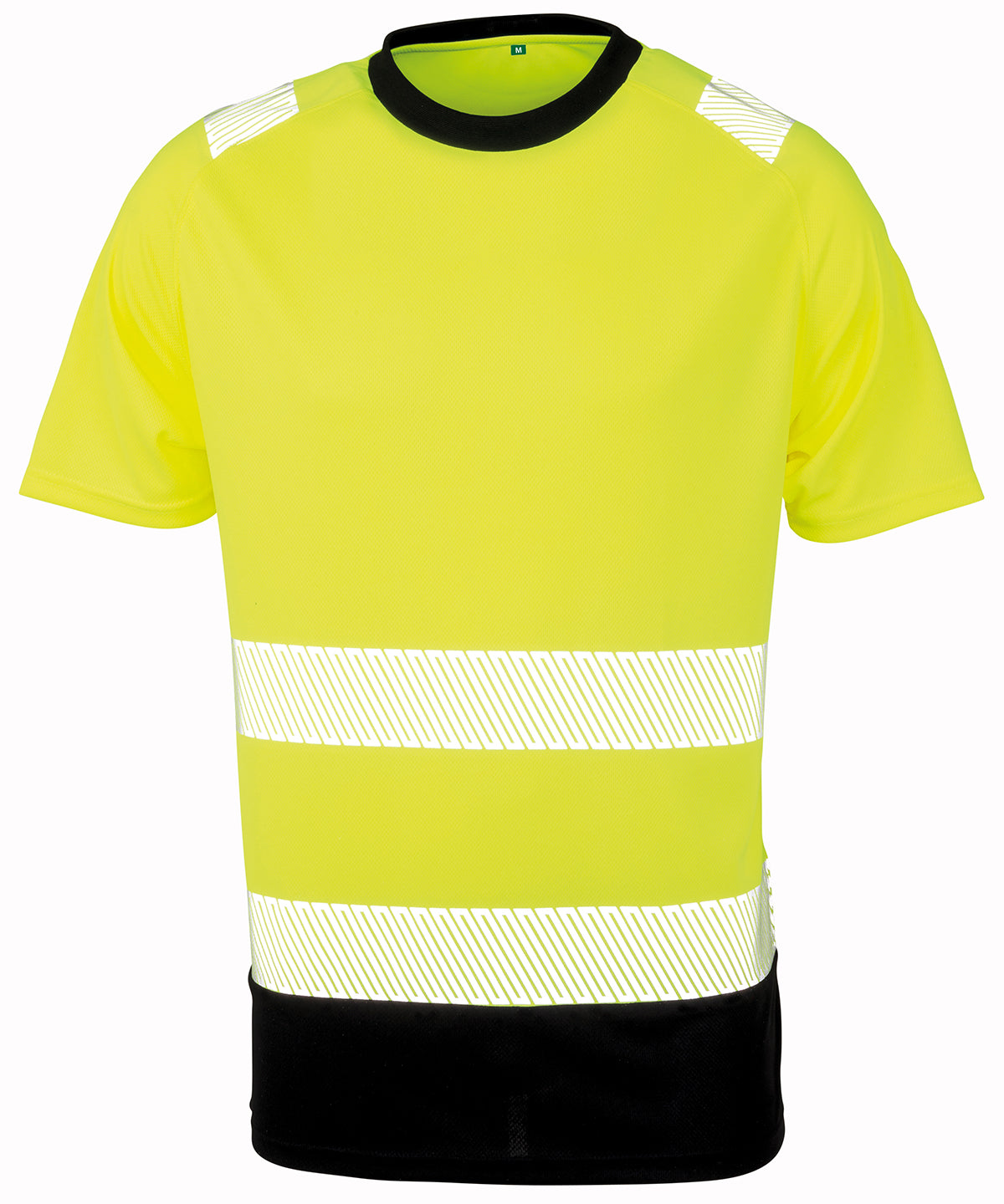 Tryck din logga på T-shirts från Result Genuine Recycled - Anpassa Recycled Security T-shirt i färgen Neon gul för företag, föreningar och privatpersoner