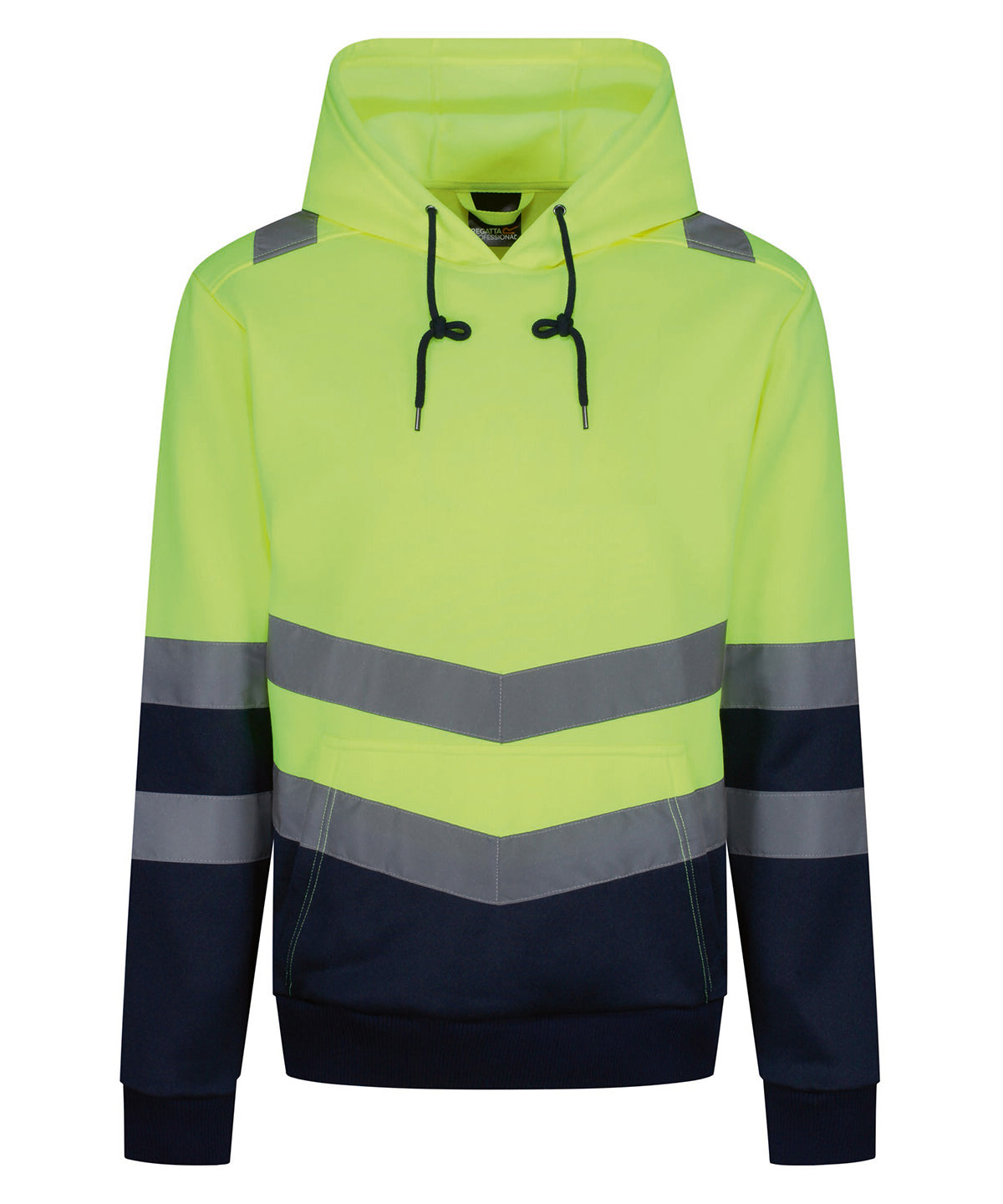 Tryck din logga på Hoodies från Regatta High Visibility - Anpassa Regatta High Visibility - Pro Hi-Vis Huvtröja för Overhead i färgen Neon gul för företag, föreningar och privatpersoner