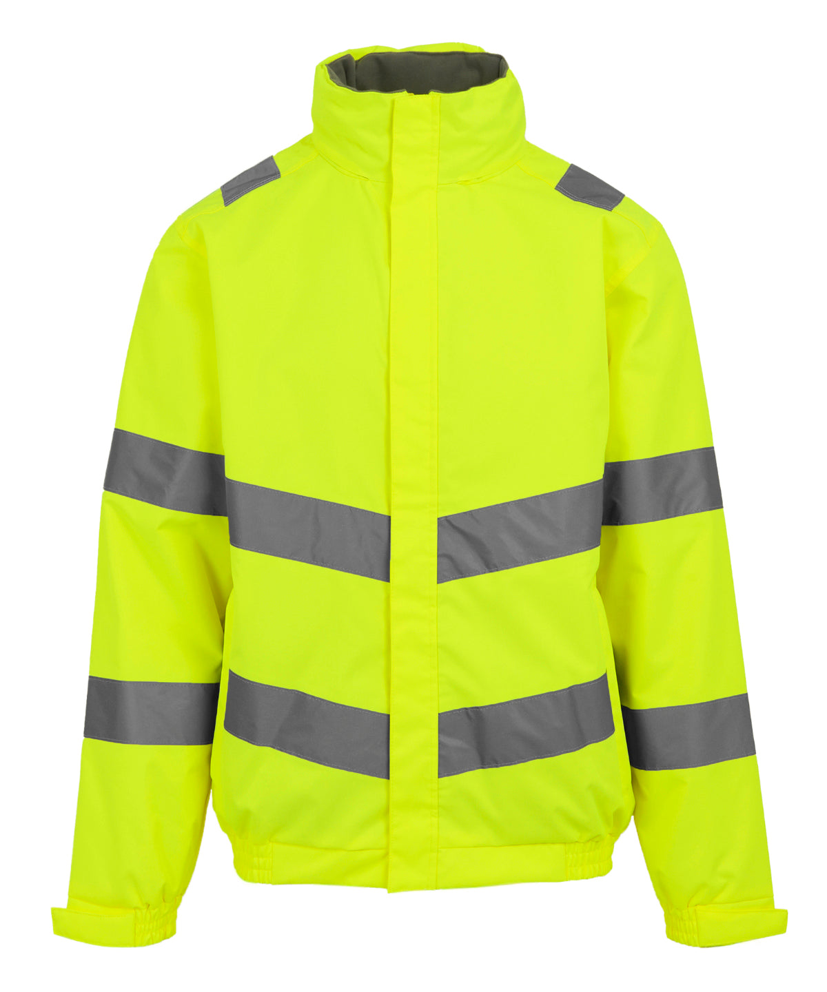 Tryck din logga på Jackor från Regatta High Visibility - Anpassa Hi-vis Pro contract Dover-jacka i färgen Mellan gul för företag, föreningar och privatpersoner