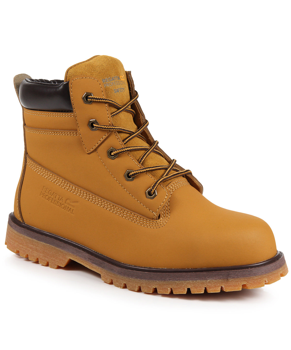 Tryck din logga på Stövlar från Regatta Safety Footwear - Anpassa Expert S1P skyddsstövlar för honung i färgen Mellan Orange för företag, föreningar och privatpersoner