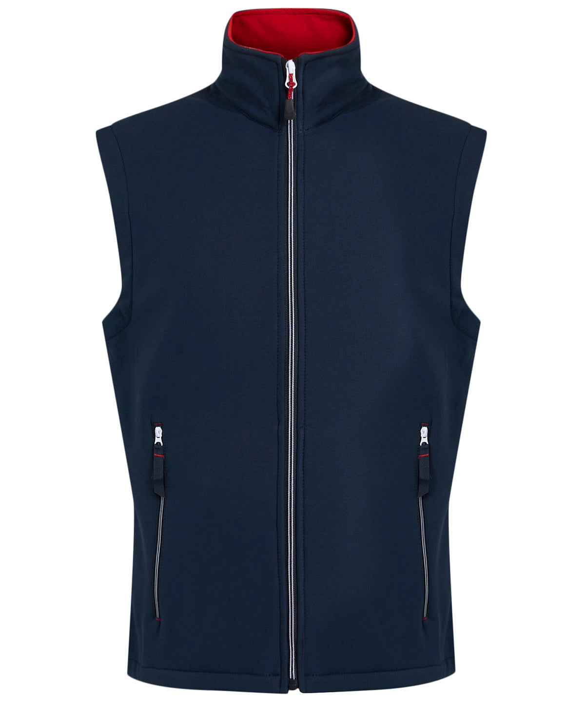 Tryck din logga på Termovästar från Regatta Professional - Anpassa Ascender 2-lagers softshell-värmare för hela kroppen i färgen Marinblå för företag, föreningar och privatpersoner