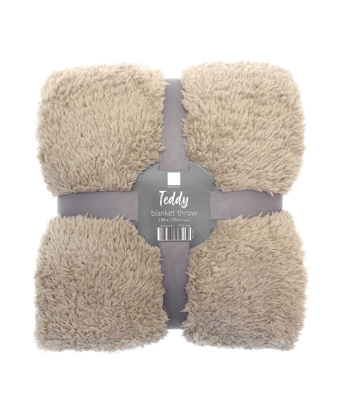 Tryck din logga på Filtar från Ribbon - Anpassa The Ribbon teddybjörn tygpläd i färgen Naturligt One Size för företag, föreningar och privatpersoner