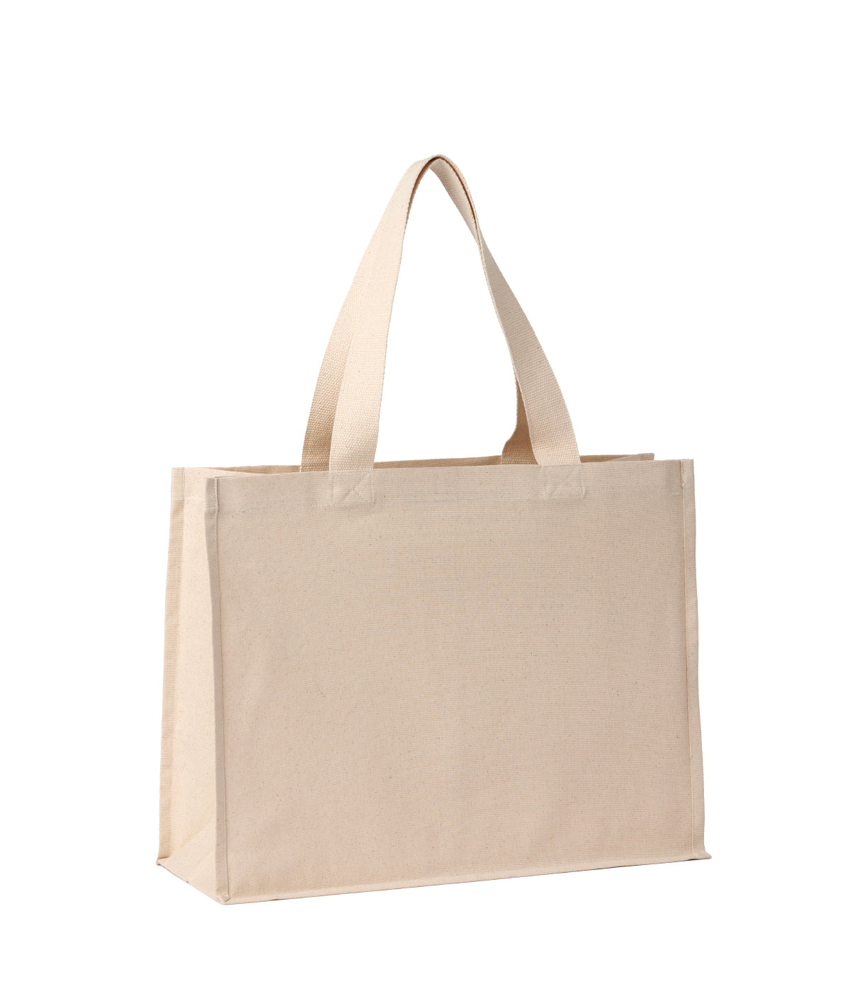 Tryck din logga på Väskor från Nutshell - Anpassa Stand-up Premium Recycled Canvas Shopper i färgen Naturligt för företag, föreningar och privatpersoner