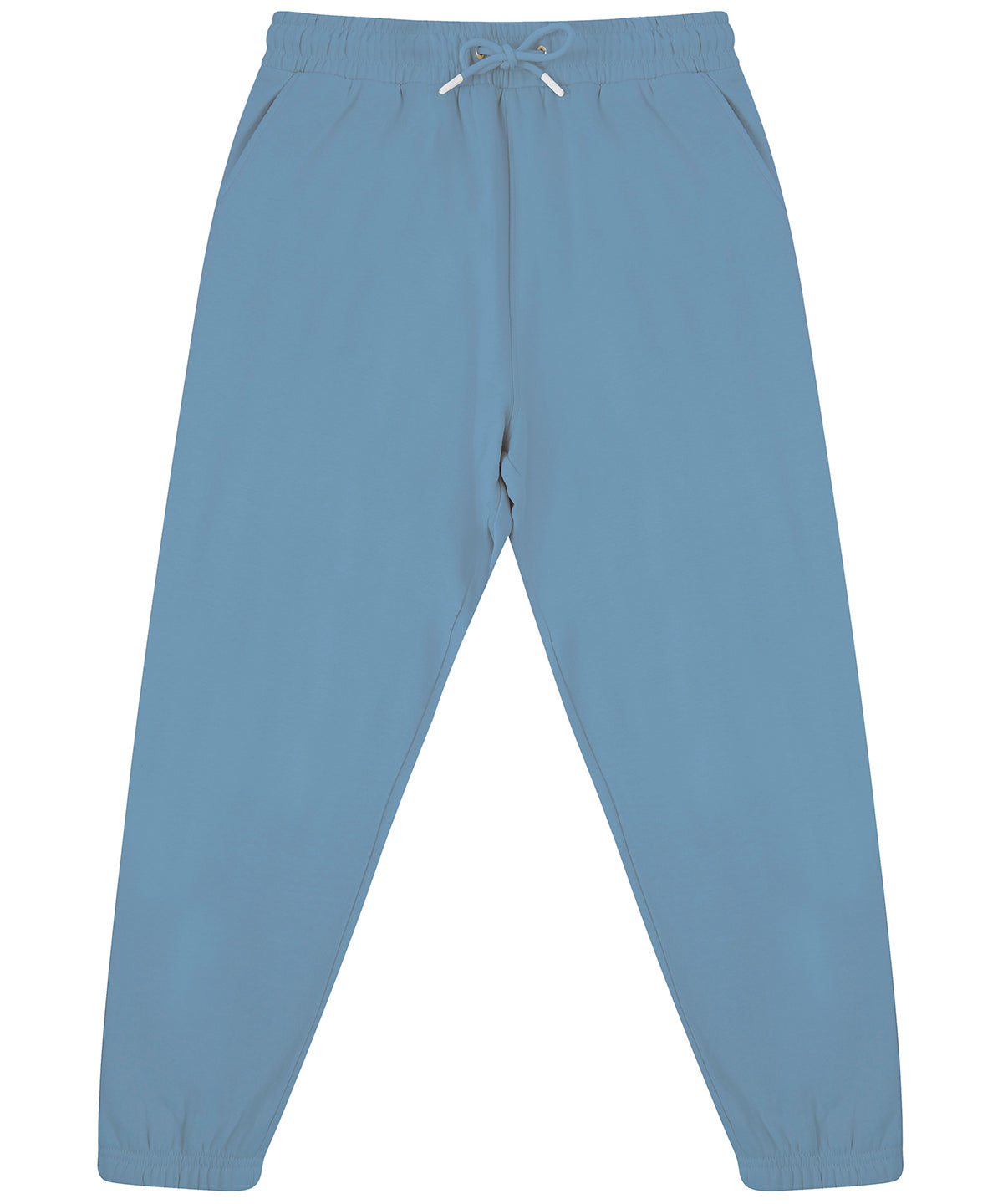 Tryck din logga på Mjukisbyxor från SF - Anpassa Unisex hållbara modejoggers med mudd i färgen Mellanblå för företag, föreningar och privatpersoner
